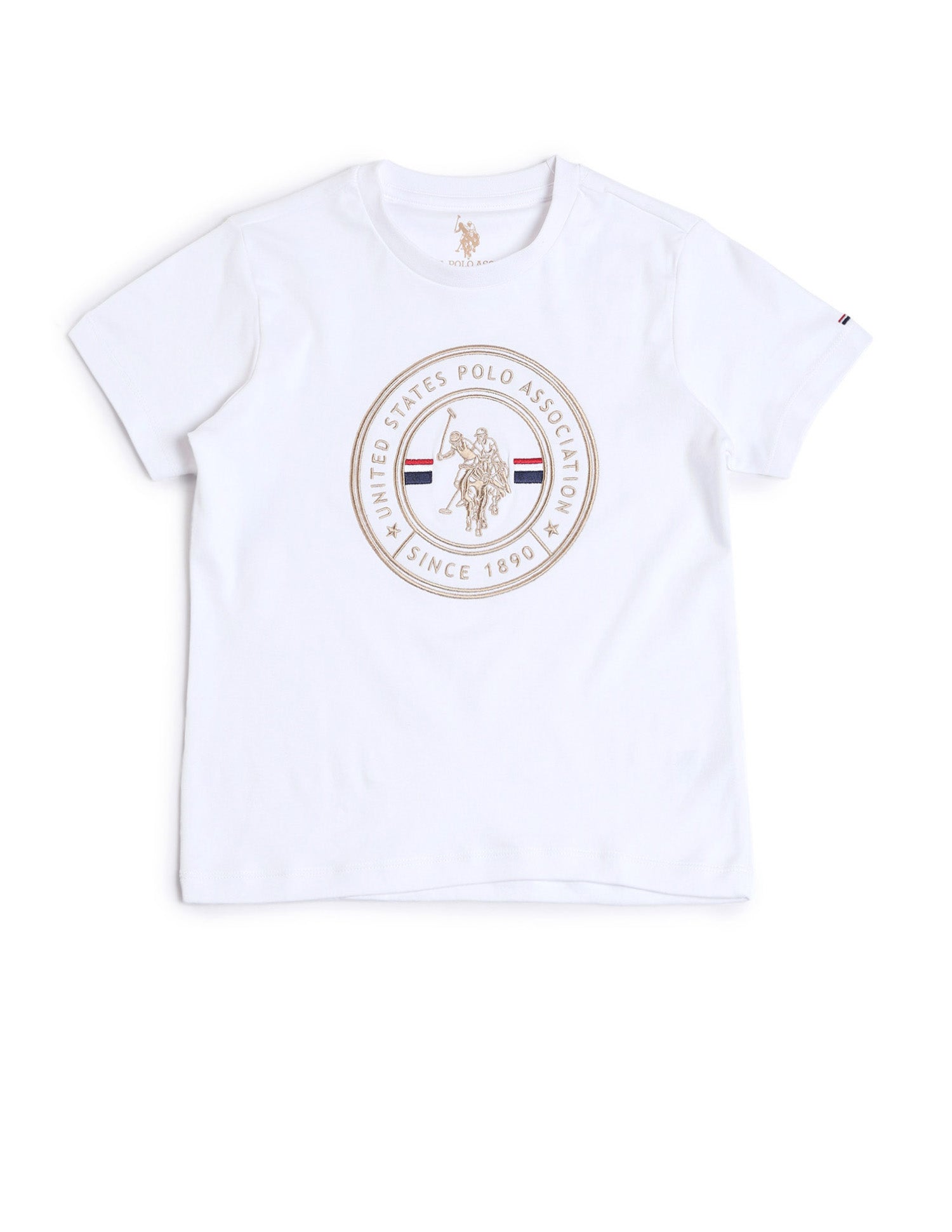 Boys Brand Printed Regular Fit T-Shirt White - U.S. POLO ASSN. | Large