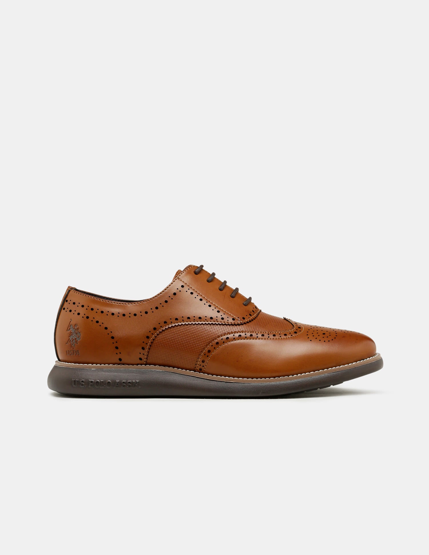 Round Toe Wingtip Marco 2.0 Brogues Tan - U.S. Polo Assn. India | Large
