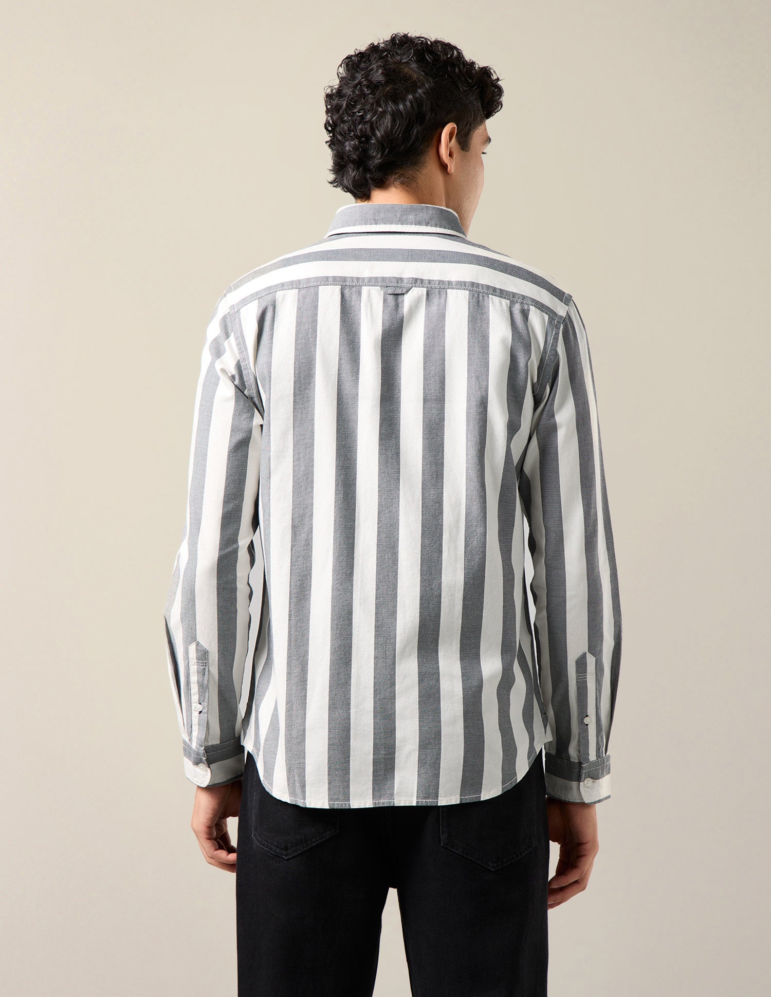 Vertical Striped Regular Fit Shirt Black - U.S. Polo Assn. India | Large