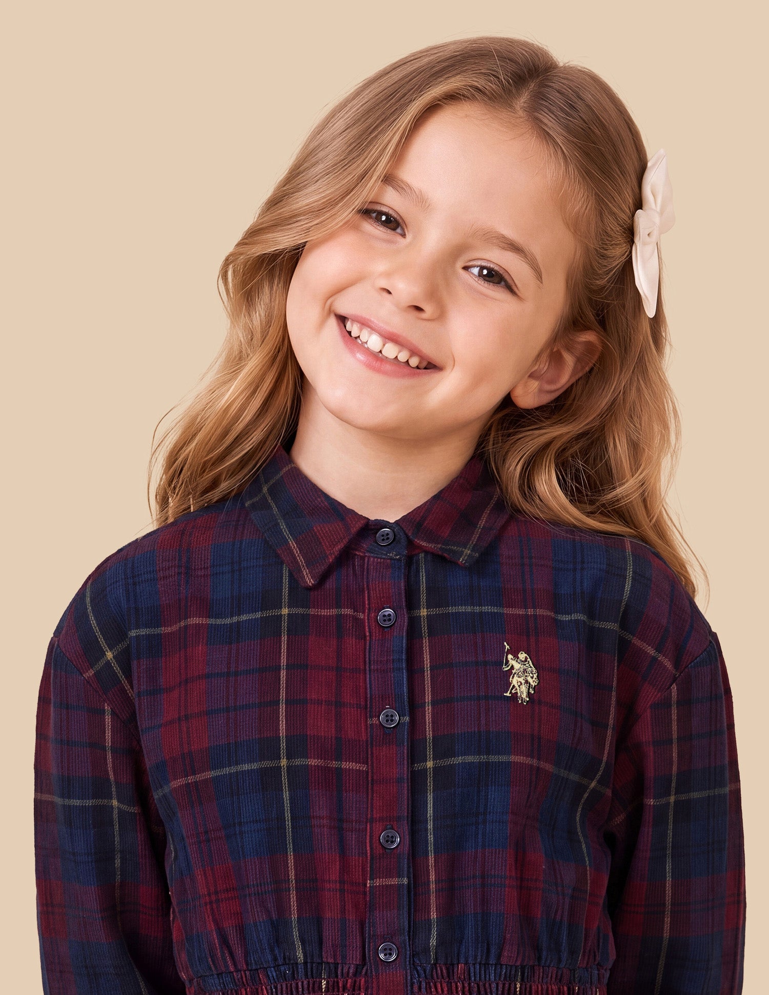 Corduroy Checked Shirt Dress Red - U.S. Polo Assn. India | Large