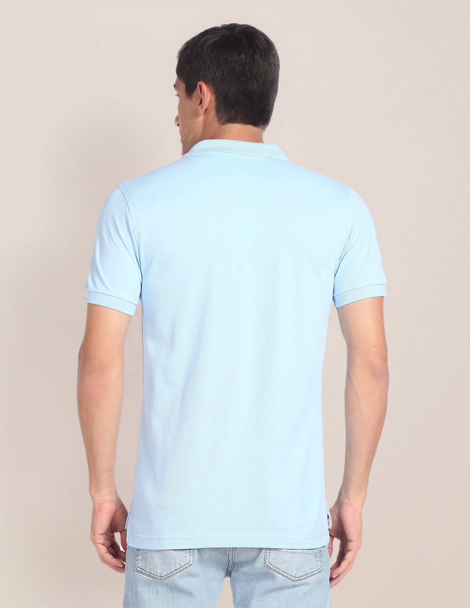 Solid Pique Polo Shirt Light Blue - U.S. POLO ASSN. | Large