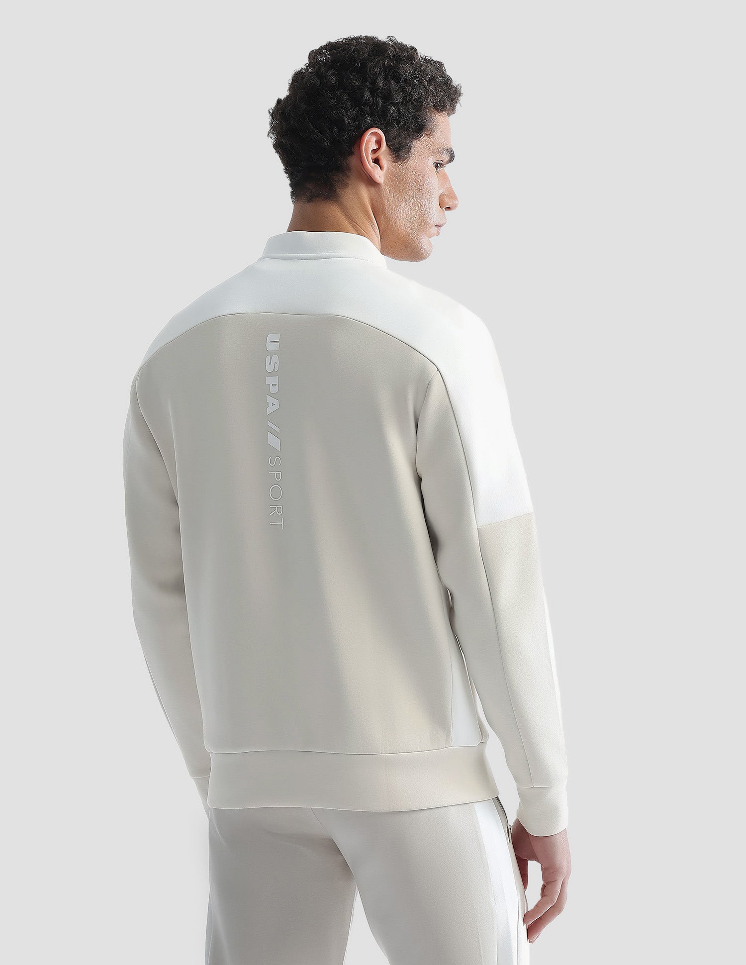 Regular Fit Zipper Active Sweatshirt Beige - U.S. Polo Assn. India | Large