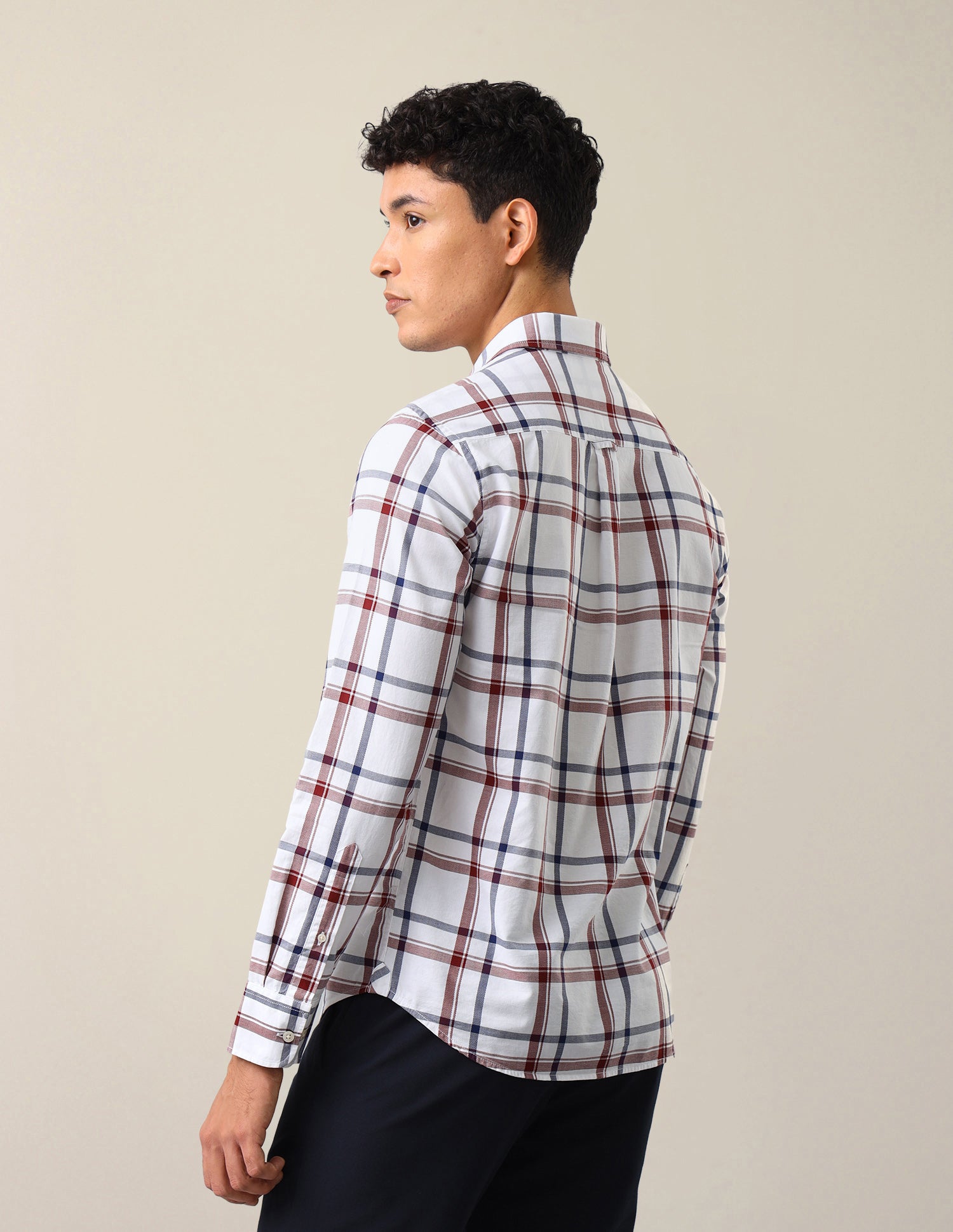 Grid Tattersall Checked Tailored Fit Shirt Red - U.S. Polo Assn. India | Large