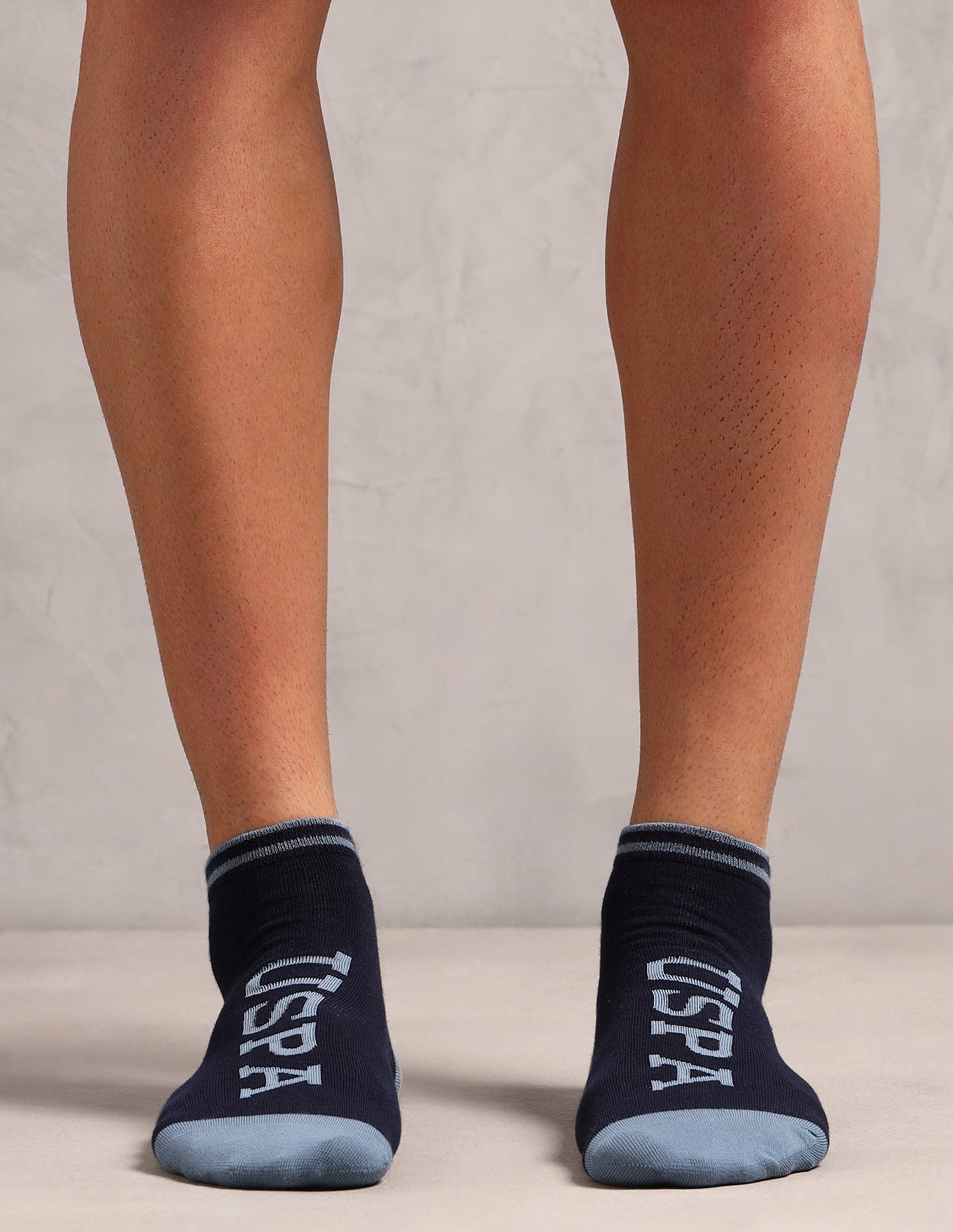 Super Soft Stretch ES010 Socks - Pack Of 3 Navy, Black, Light Grey Mel - U.S. Polo Assn. India | Large