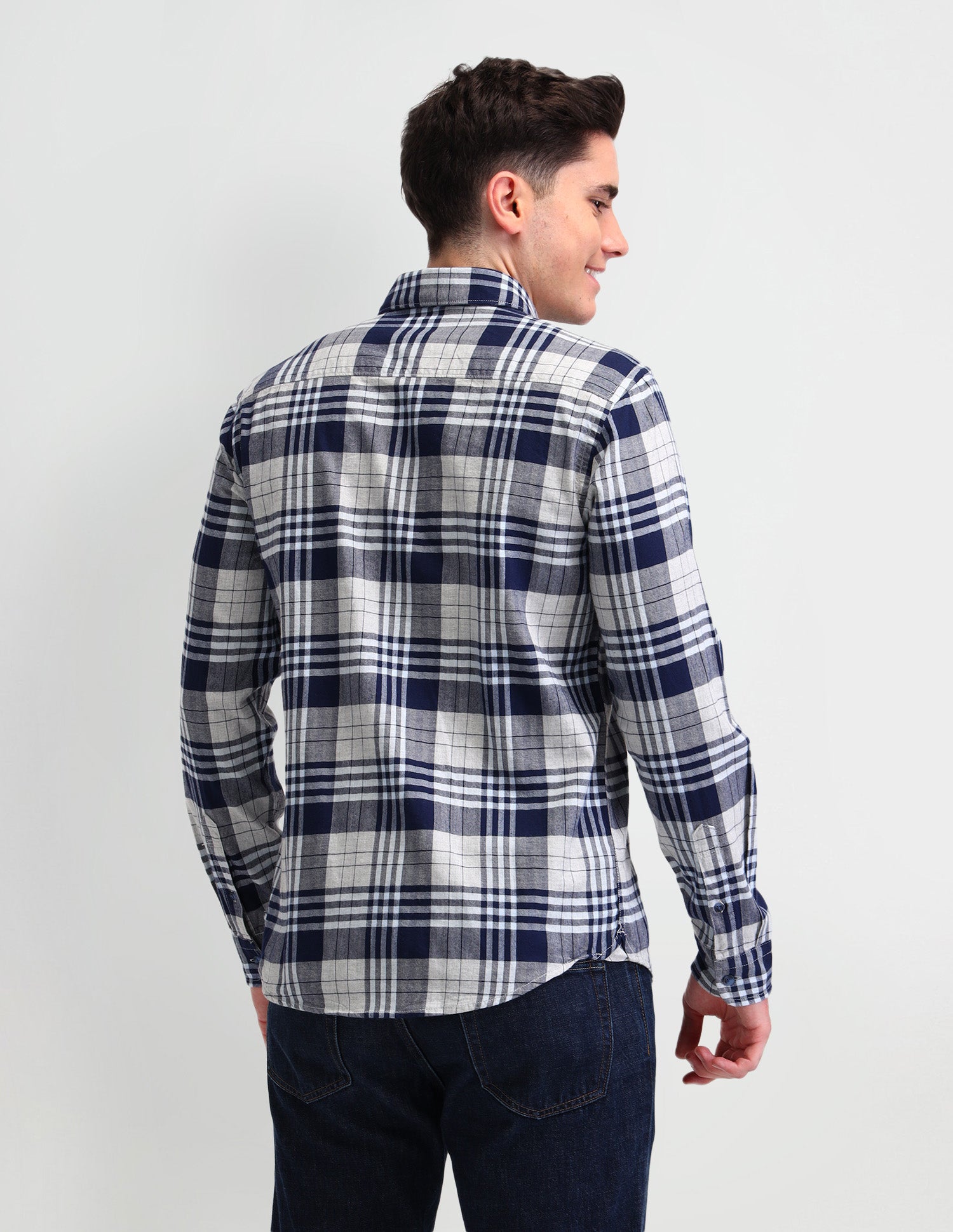 Tartan Checked Corduroy Shirt Blue - U.S. Polo Assn. India | Large