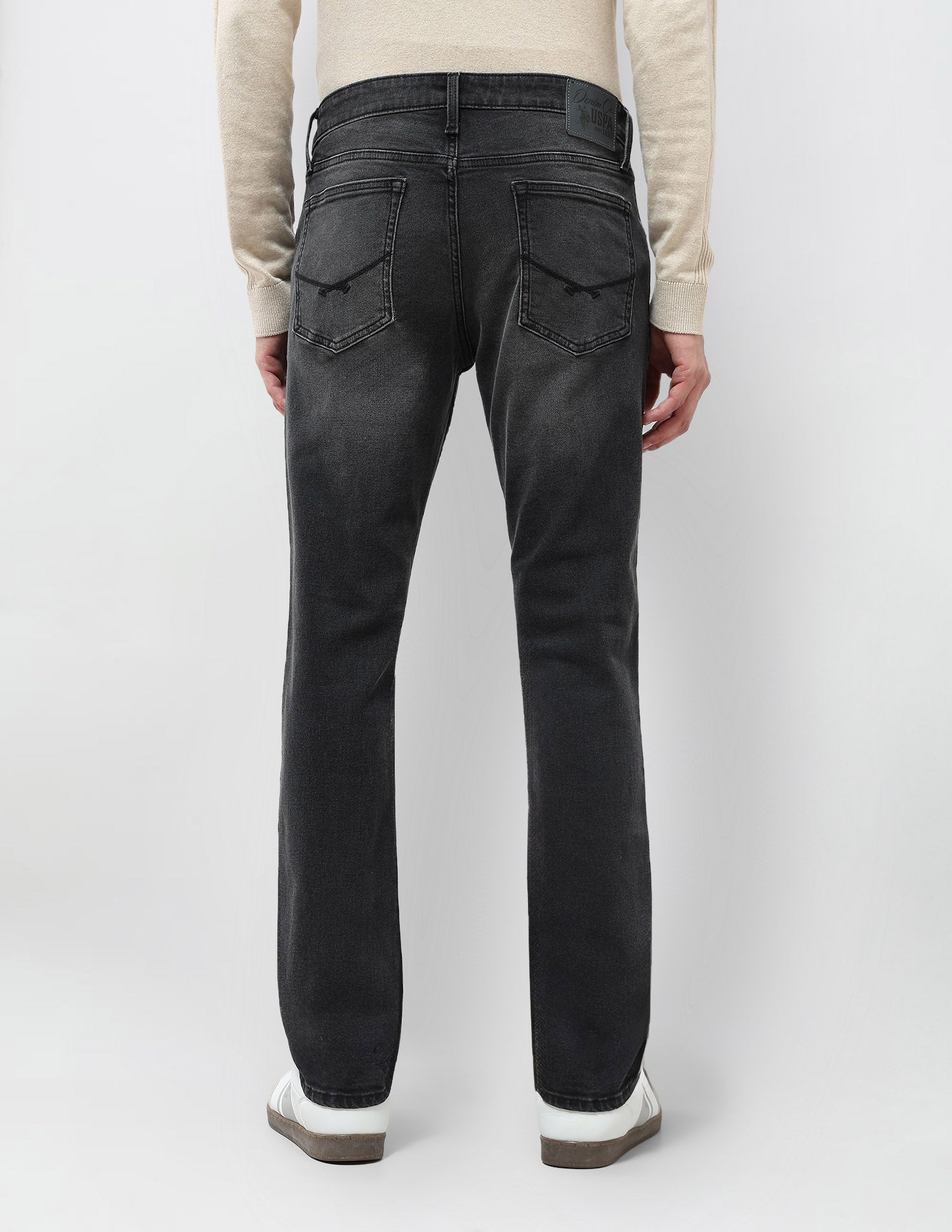 Brandon Slim Tapered Fit Whiskered Jeans Black - U.S. POLO ASSN. | Large