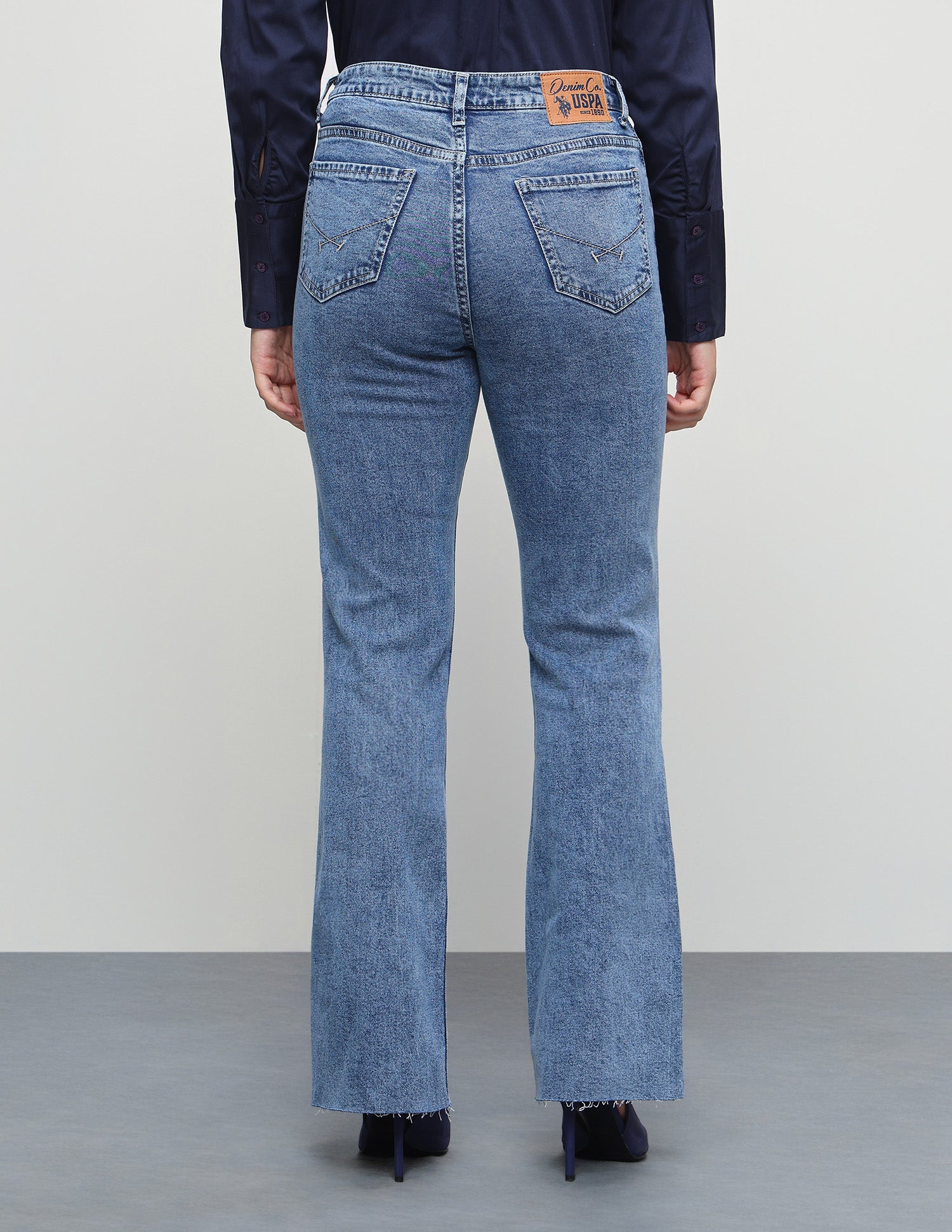 High Rise Bootcut Fit Jeans Dark Blue - U.S. Polo Assn. India | Large