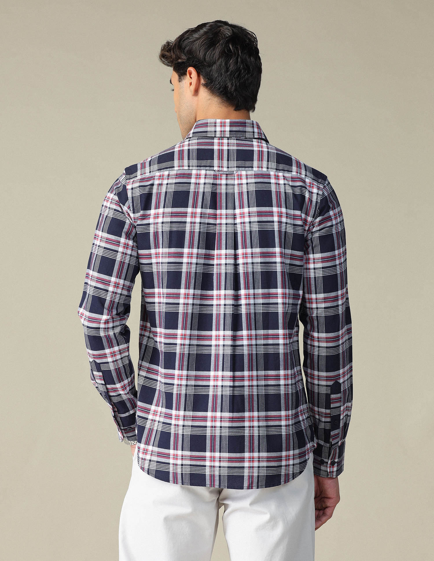 Pure Cotton Plaid Checked Shirt Navy - U.S. POLO ASSN. | Large