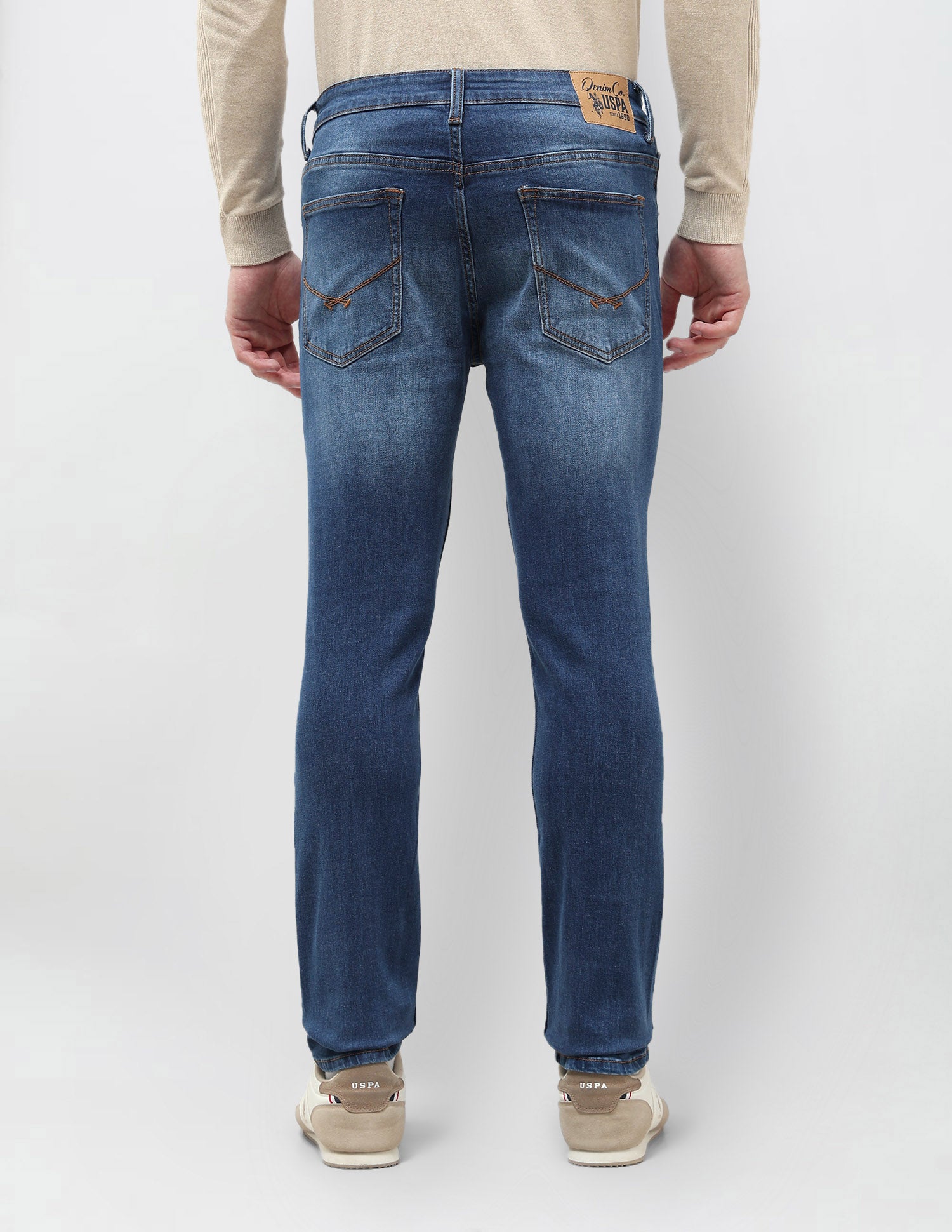 Brandon Slim Tapered Fit Blue Jeans Light Indigo - U.S. POLO ASSN. | Large