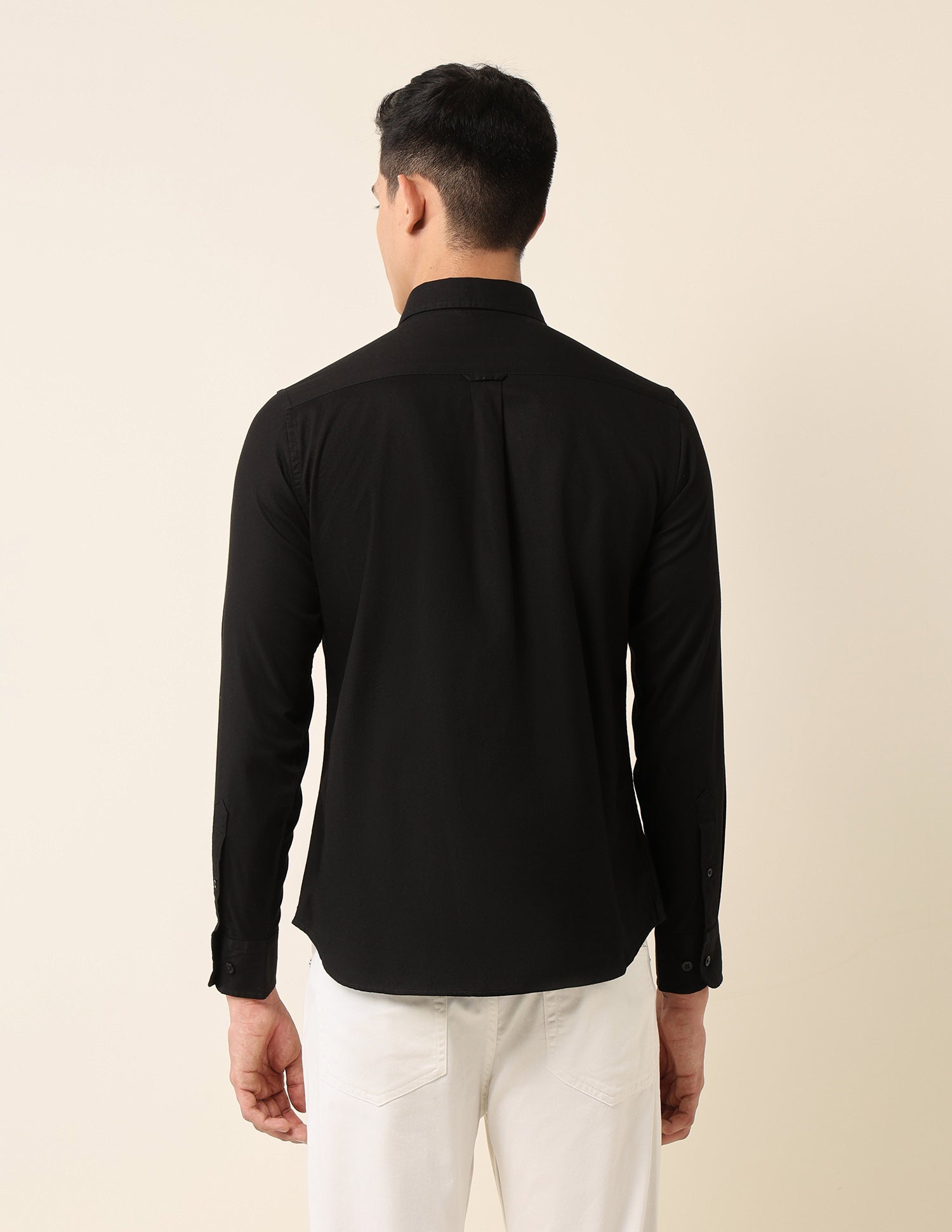 Tailored Fit Pure Cotton Shirt Black - U.S. Polo Assn. India | Large
