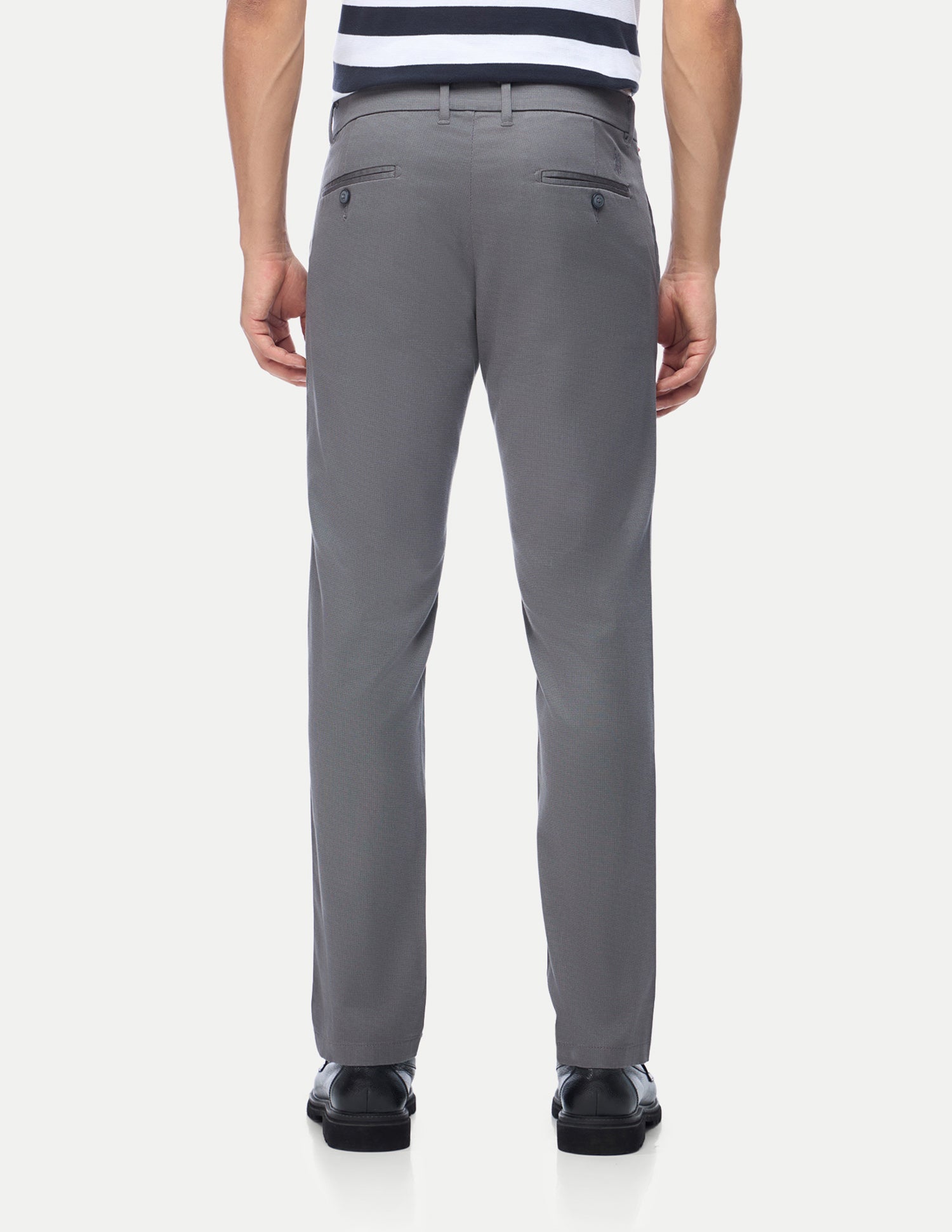 Denver Slim Fit Satin Trousers Dark Grey - U.S. Polo Assn. India | Large
