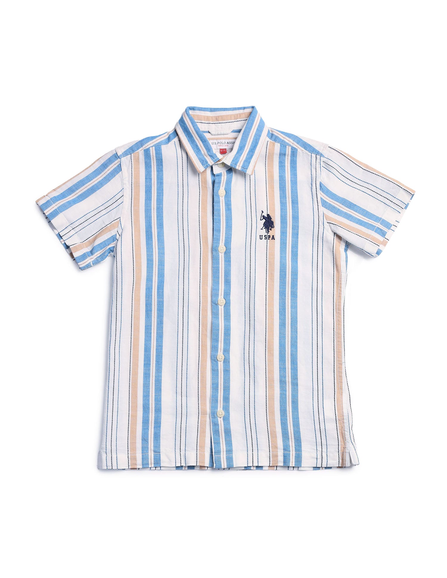 Boys Boxy Fit Dobby Shirt Blue - U.S. POLO ASSN. | Large
