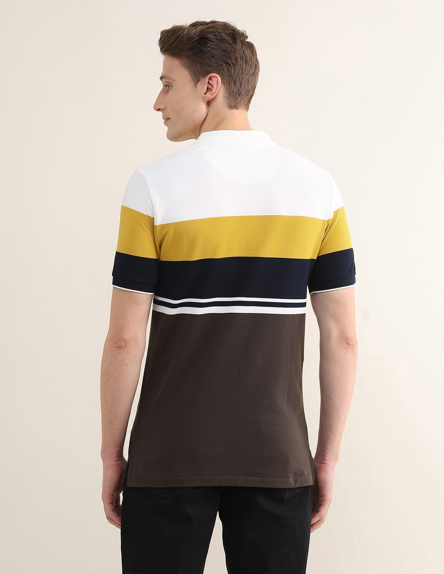 Colourblocked Slim Fit Polo Shirt Yellow - U.S. Polo Assn. India | Large