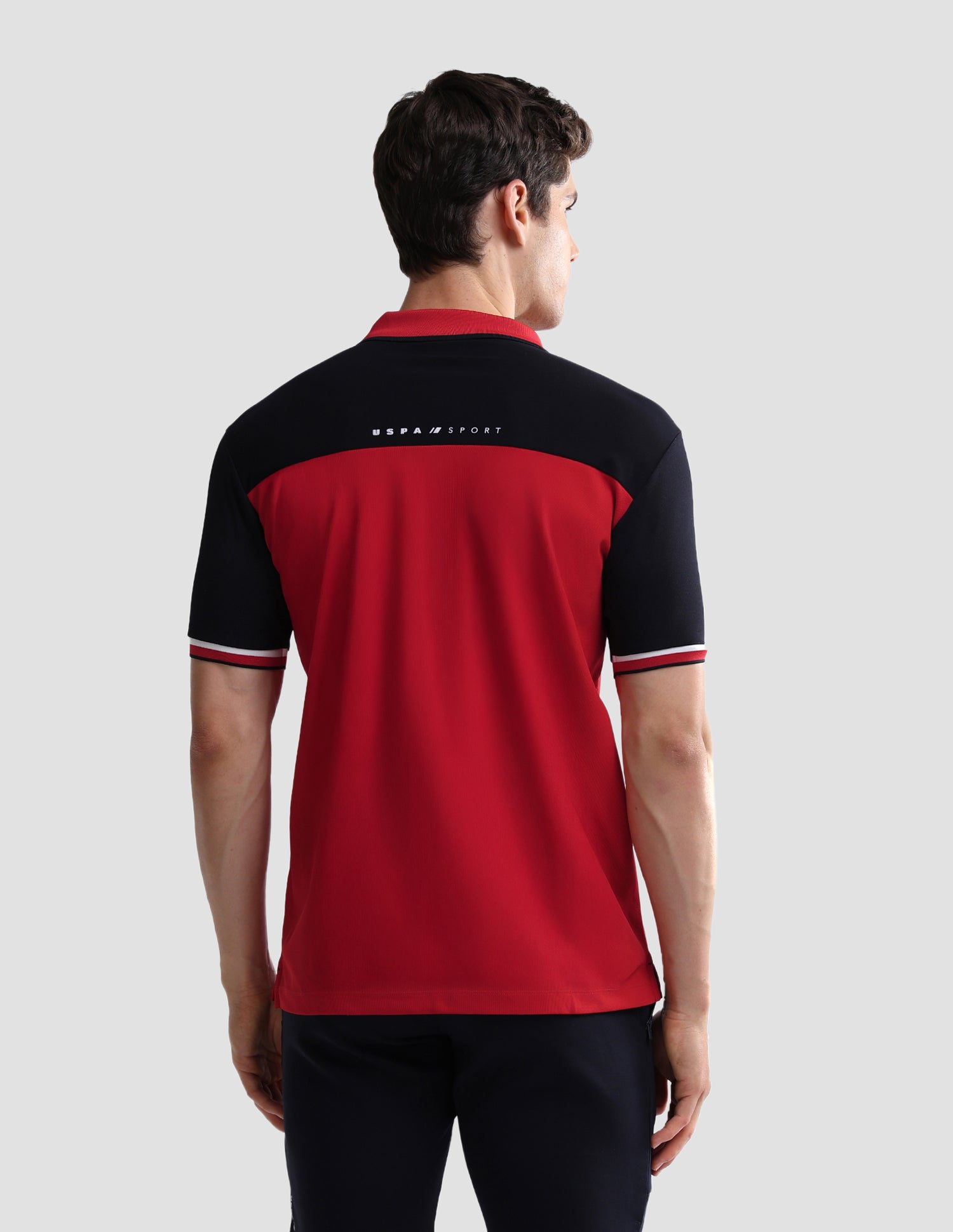 Colourblocked Slim Fit Active Polo Shirt Red - U.S. Polo Assn. India | Large