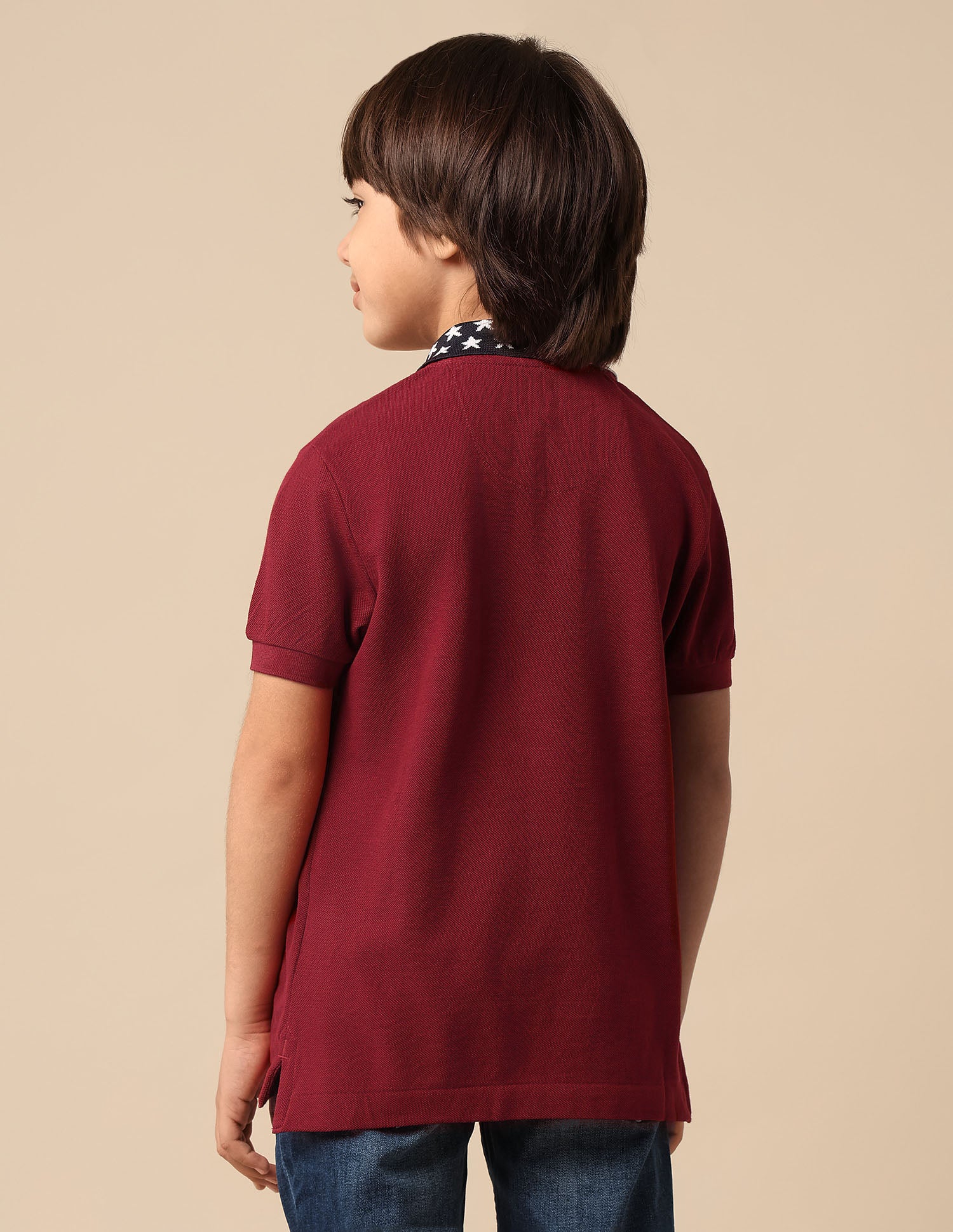 Boys Solid Pure Cotton Polo Shirt Dark Red - U.S. POLO ASSN. | Large