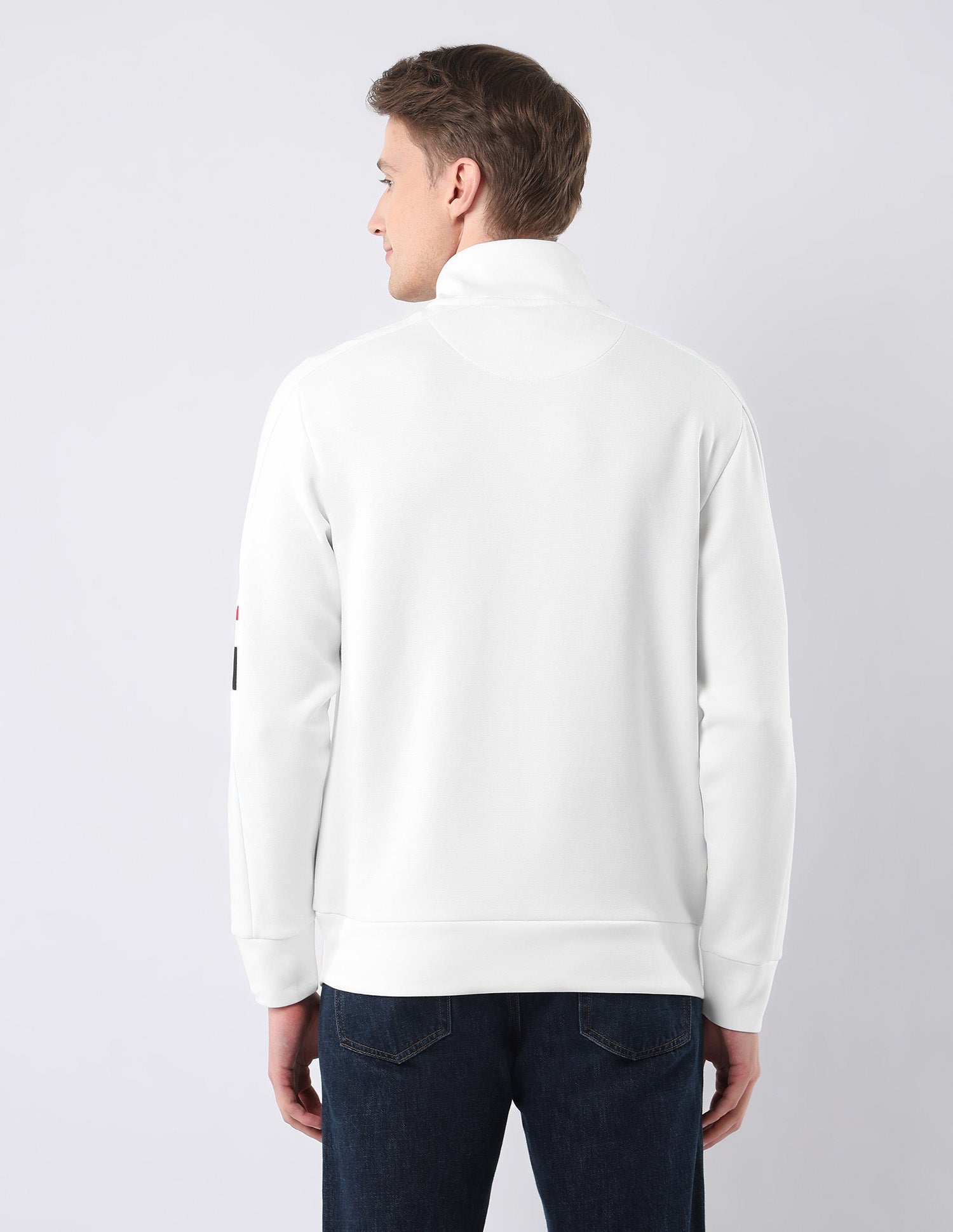 Brand Printed Zipper Sweatshirt White - U.S. POLO ASSN. | Large