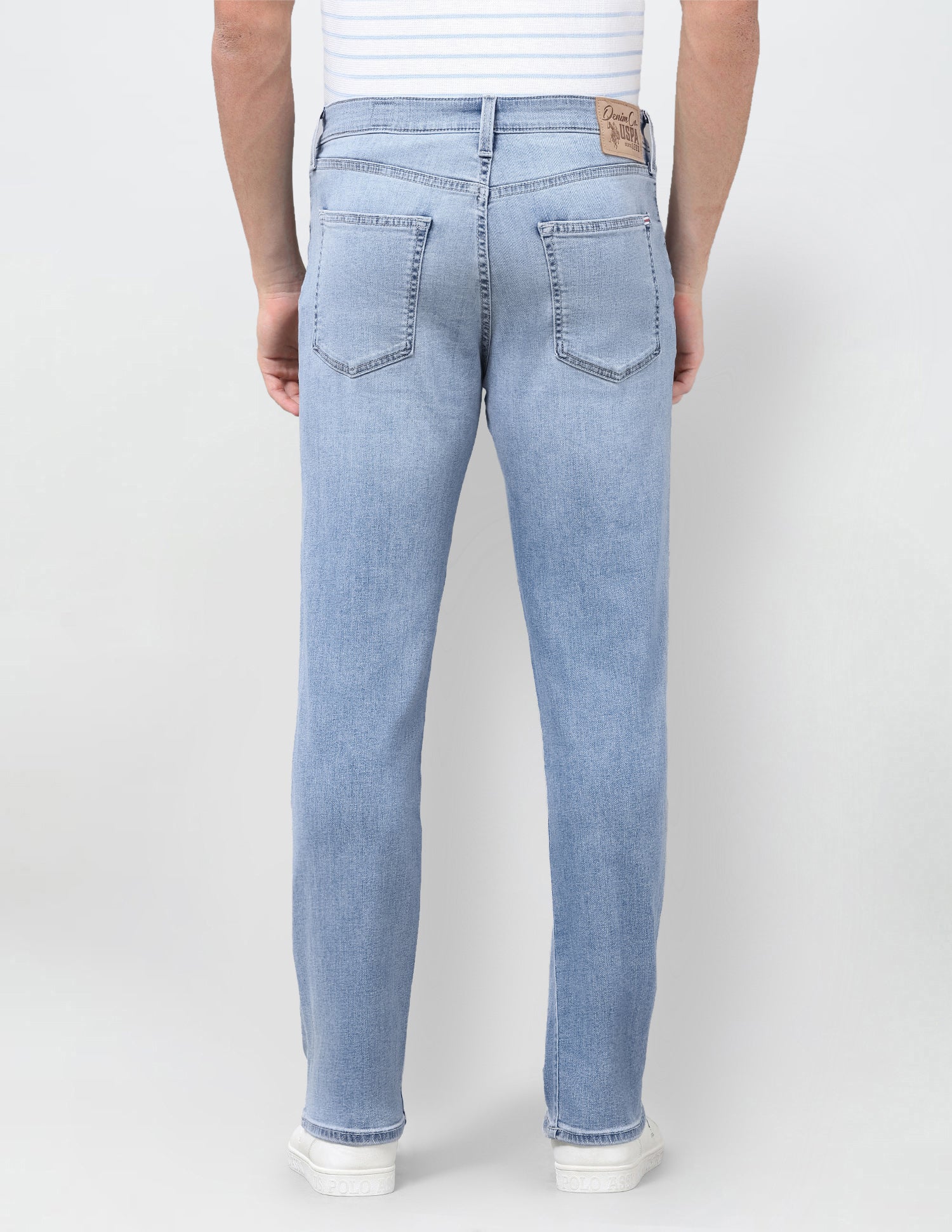 Pacho X Harold Slim Straight Fit Blue Jeans Mid Blue - U.S. Polo Assn. India | Large