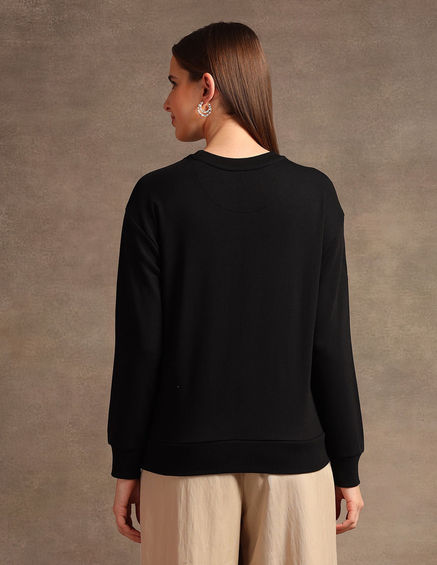 Foil Logo Boxy Sweatshirt Black - U.S. POLO ASSN. | Large