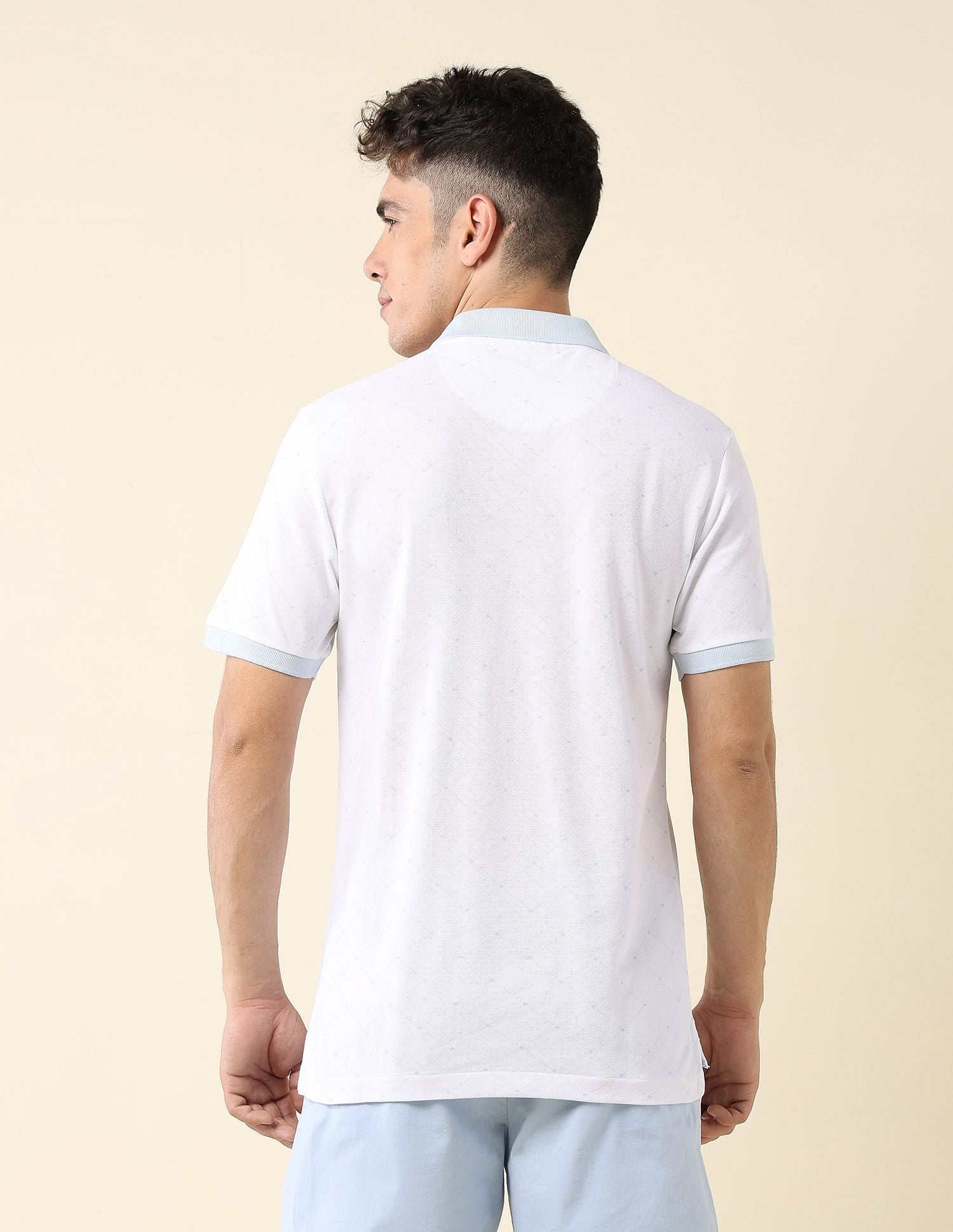 Slim Fit Contrast Collar Polo Shirt White - U.S. Polo Assn. India | Large