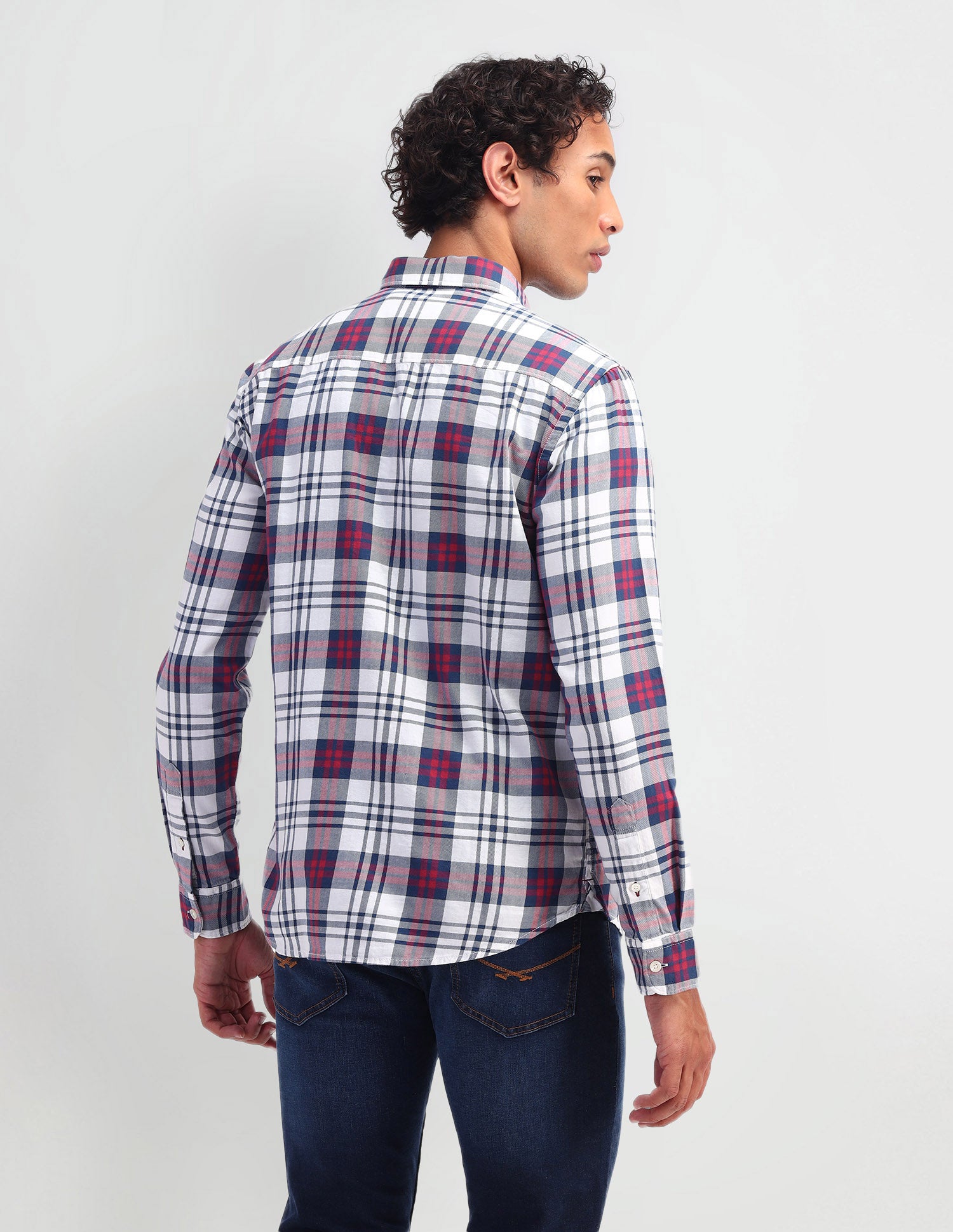Slim Fit Madras Checked Shirt Navy - U.S. Polo Assn. India | Large