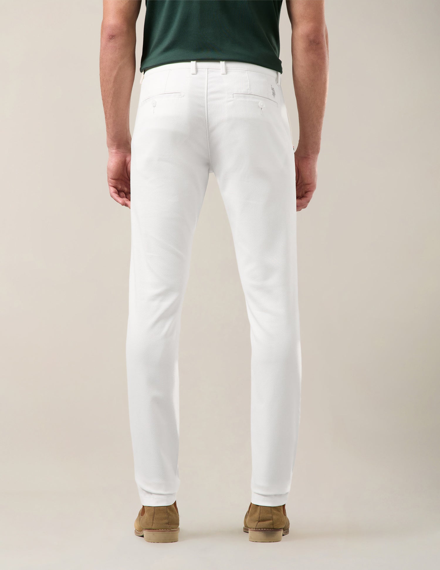 Mid Rise Austin Slim Fit Trousers White - U.S. Polo Assn. India | Large