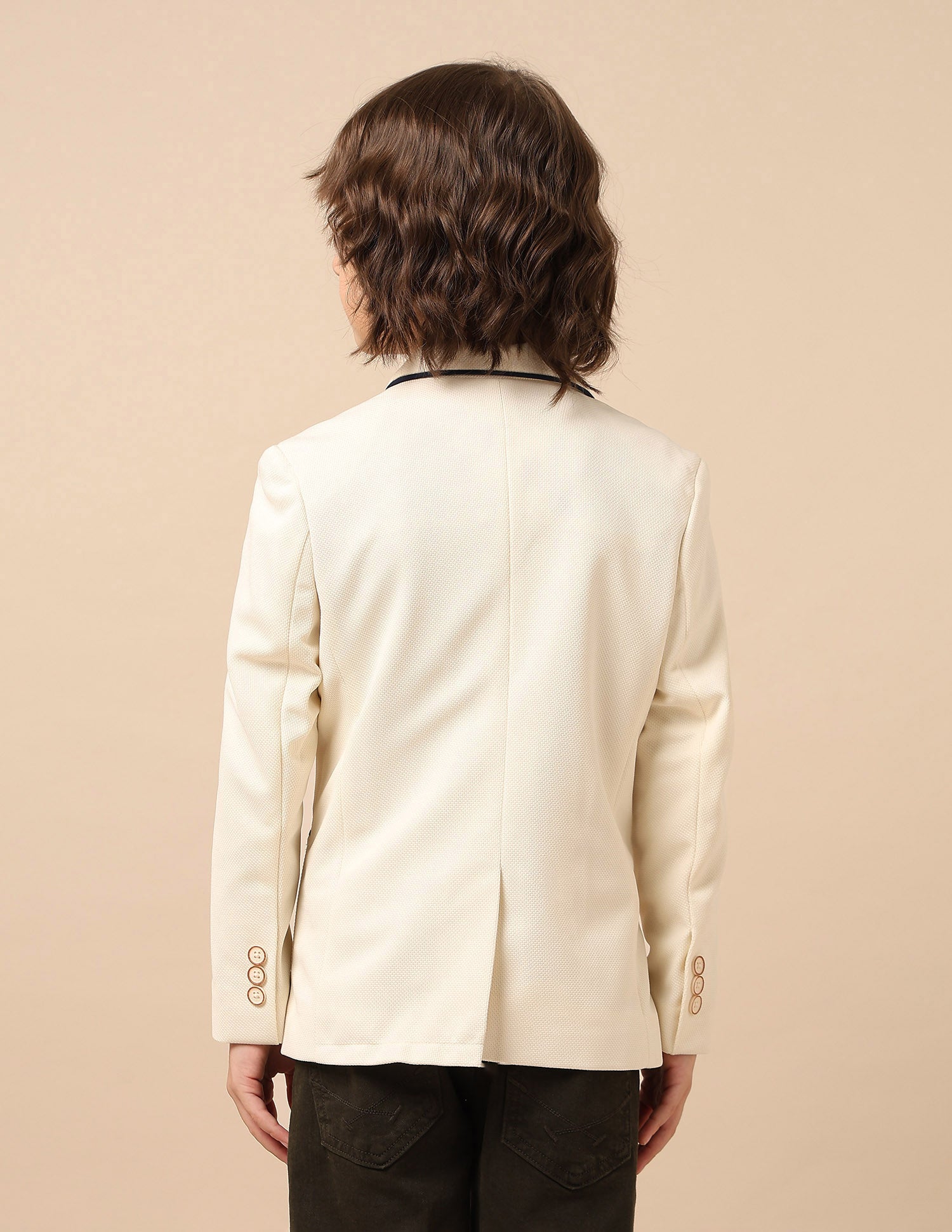 Boys Smart Casual Regular Fit Blazer Off White - U.S. POLO ASSN. | Large