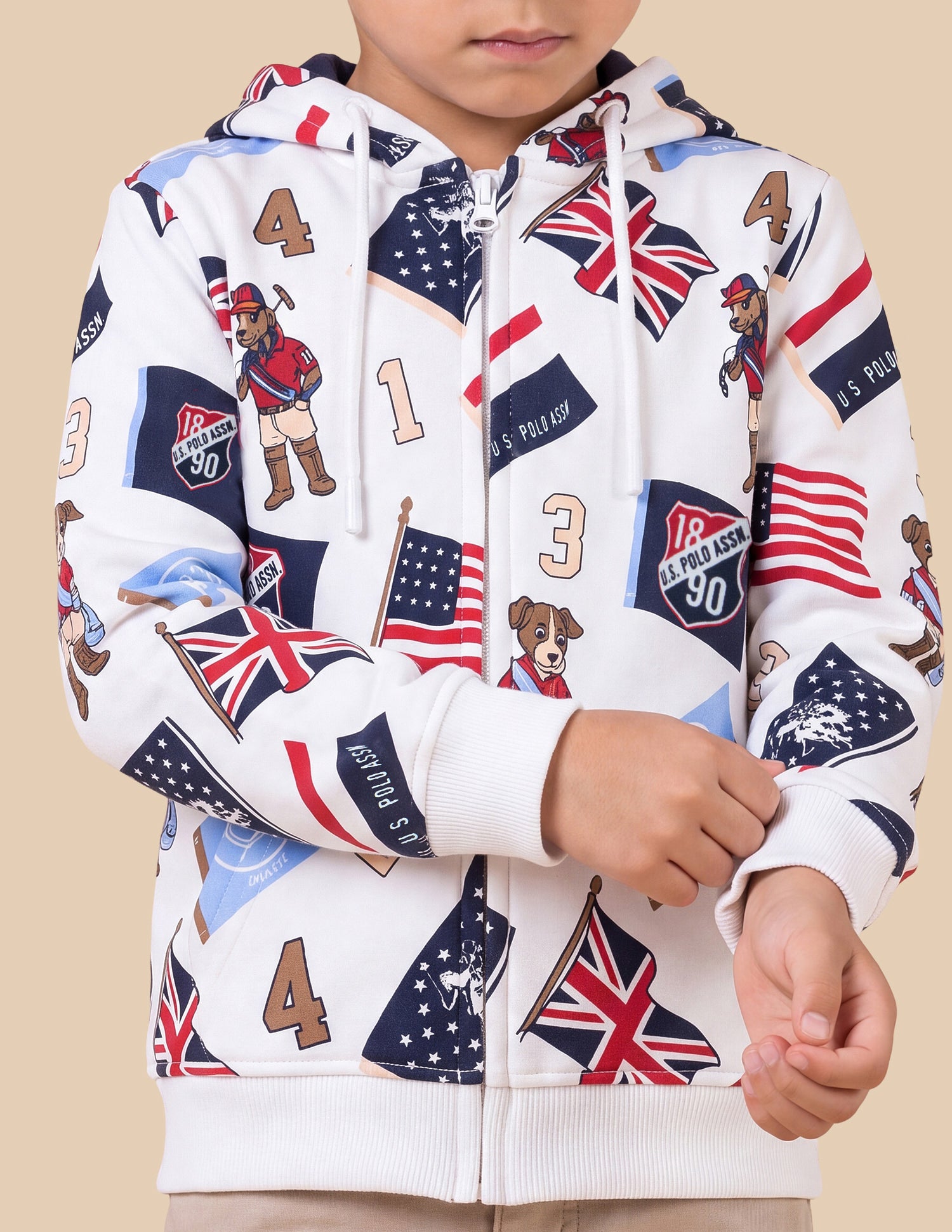 Graphic Brand Printed Regular Fit Sweatshirt White - U.S. Polo Assn. India | Large