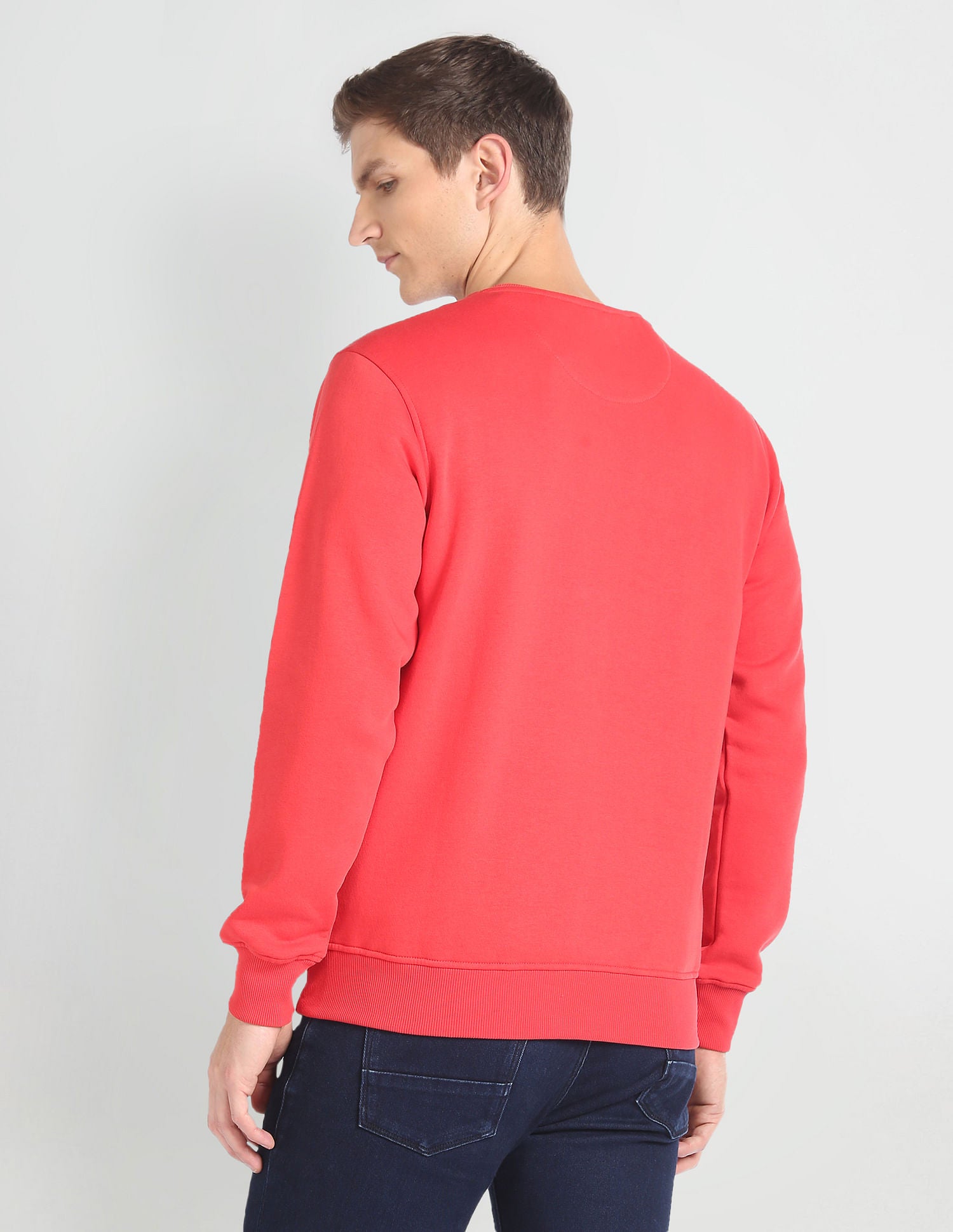 Crew Neck Brand Print Sweatshirt Red - U.S. POLO ASSN. | Large