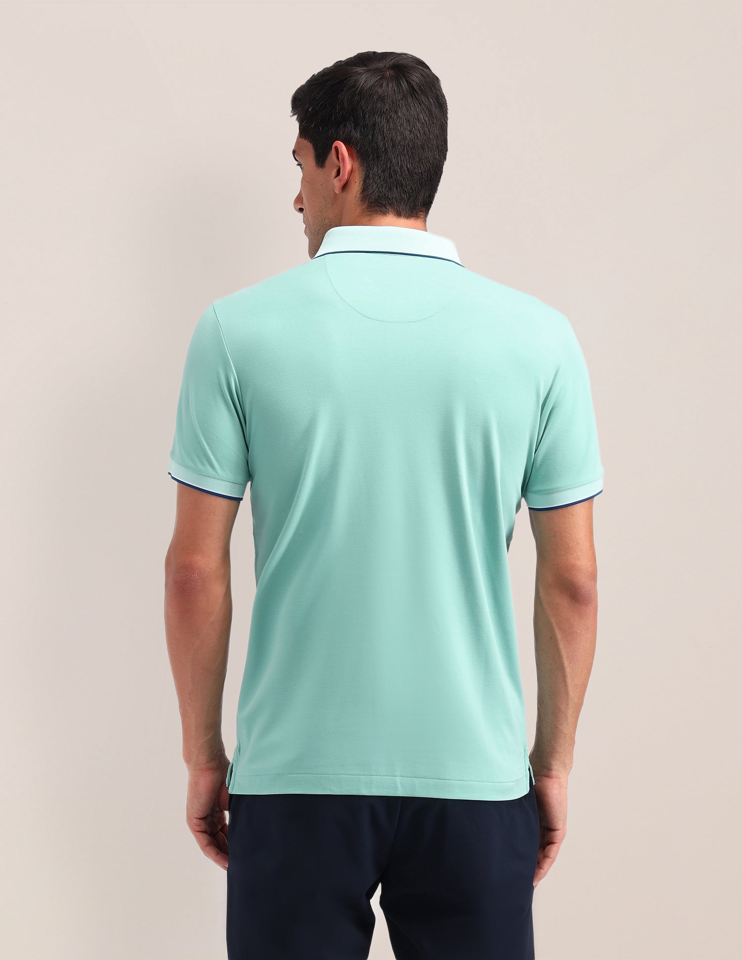 Solid Slim Fit Polo Shirt Green - U.S. Polo Assn. India | Large