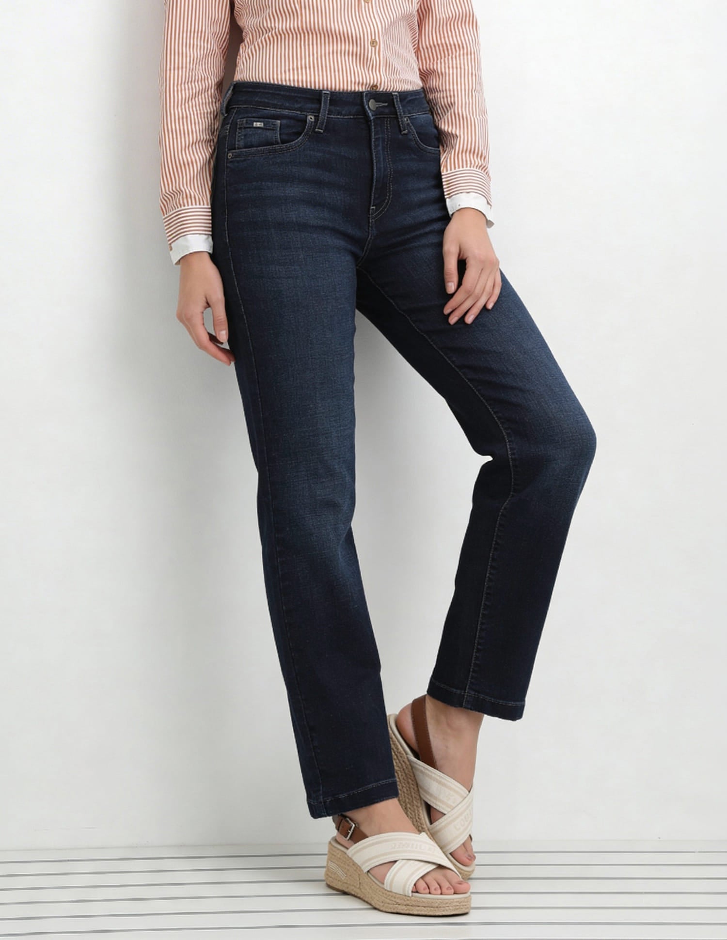 High Rise Straight Fit Jeans Blue - U.S. Polo Assn. India | Large