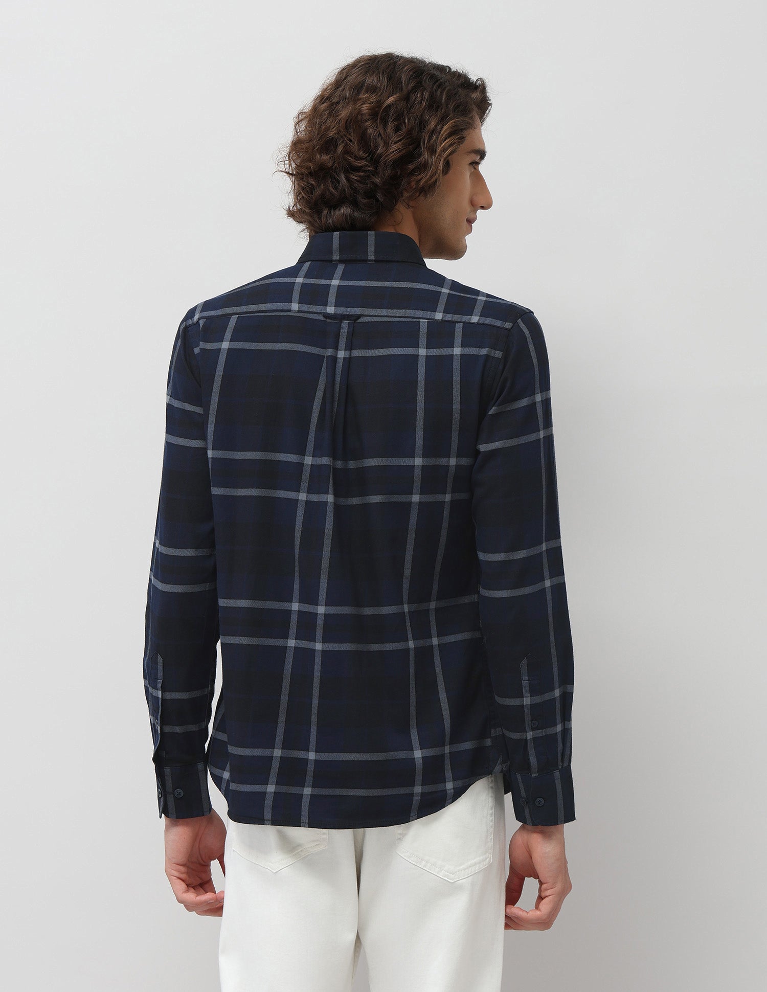 Plaid Checked Tailored Fit Shirt Navy - U.S. Polo Assn. India | Large