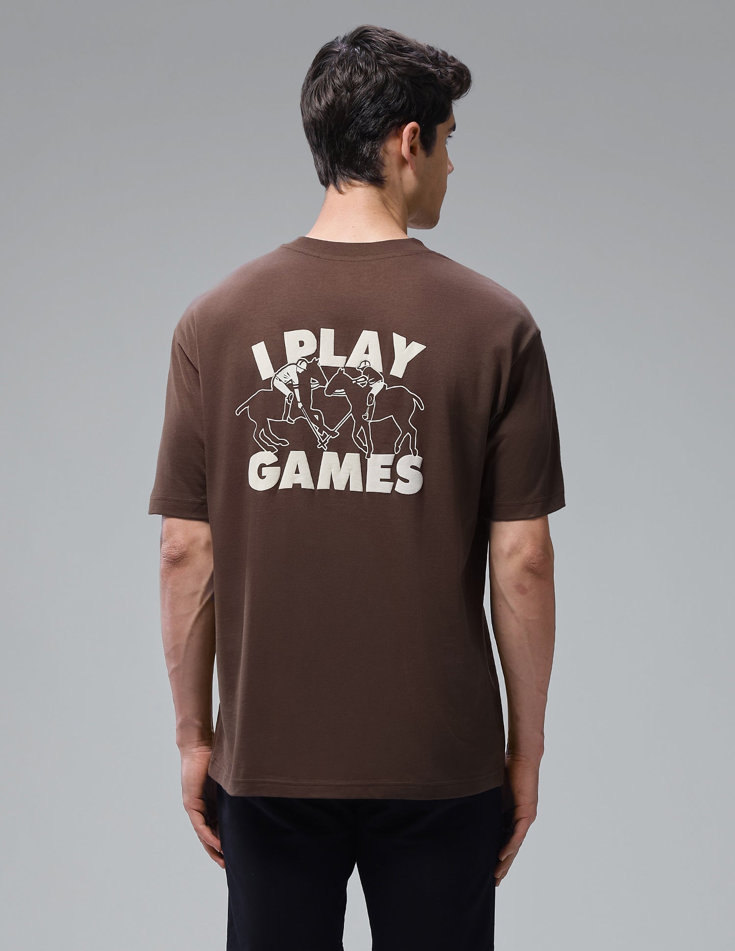 Graphic Printed Oversized Fit Loungewear T-Shirt Chestnut - U.S. Polo Assn. India | Large