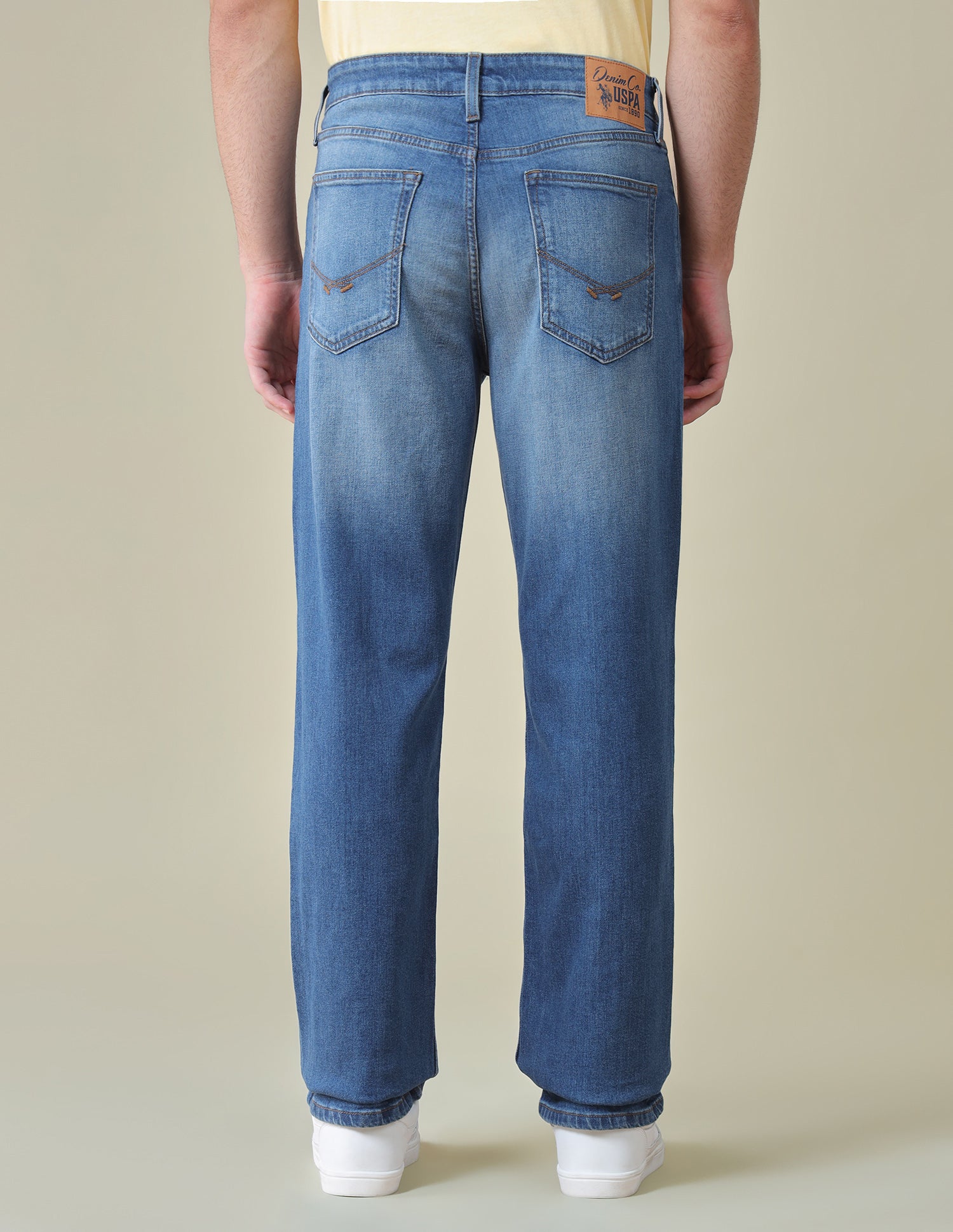 Shawn Relaxed Fit Blue Jeans Mid Blue - U.S. Polo Assn. India | Large