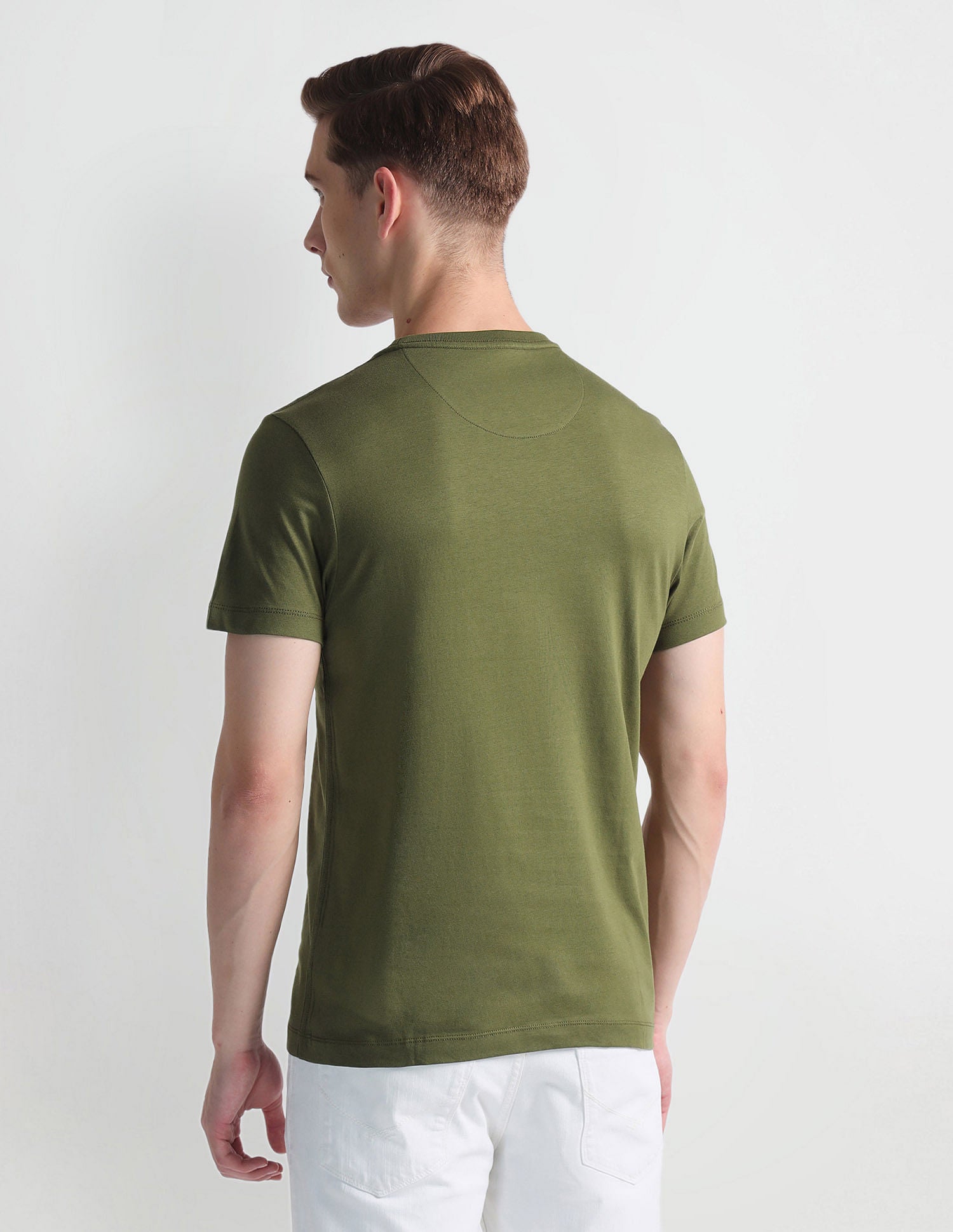 Tonal Branding Heathered T-Shirt Olive - U.S. Polo Assn. India | Large