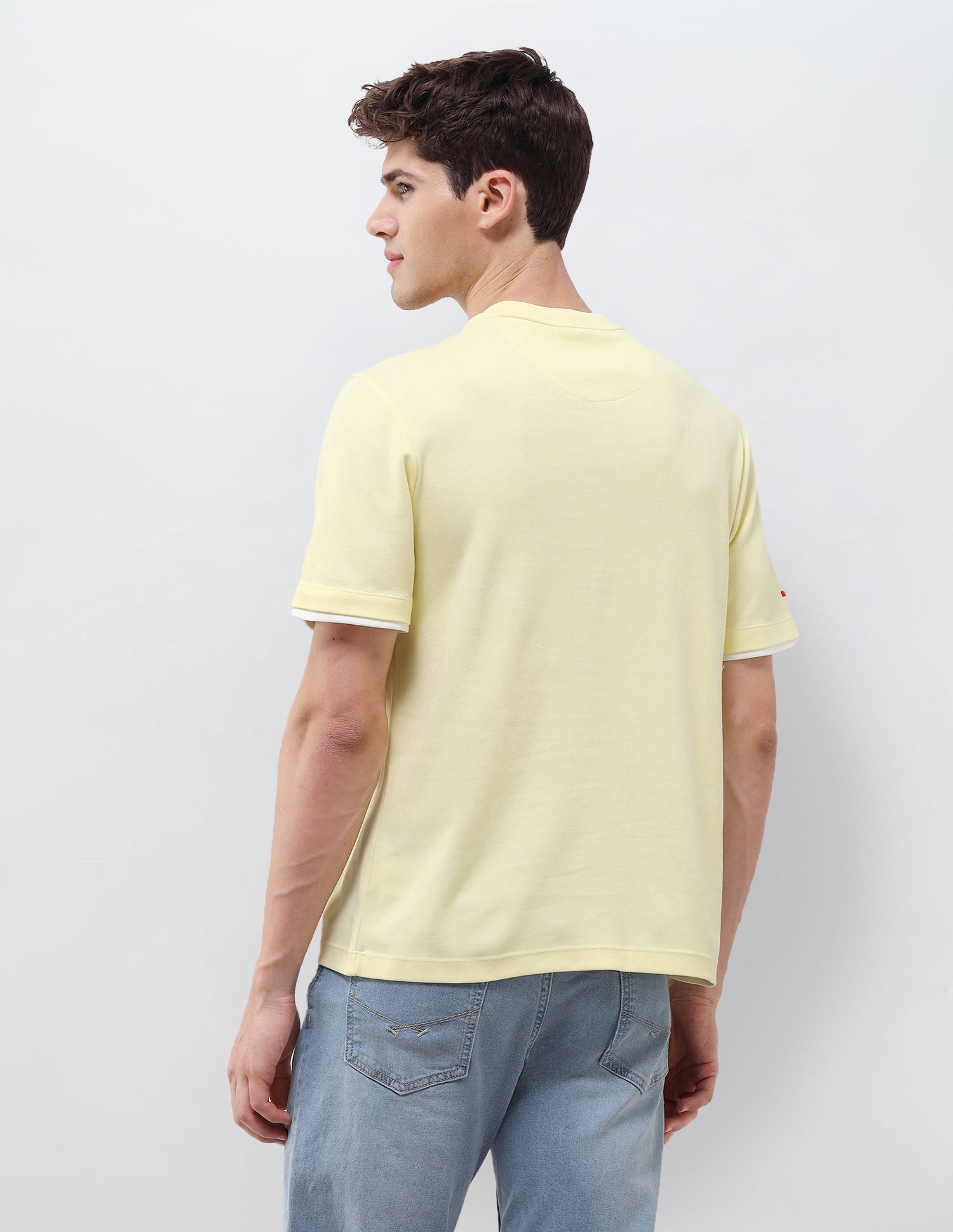 Solid Slim Fit T-Shirt Light Yellow - U.S. Polo Assn. India | Large