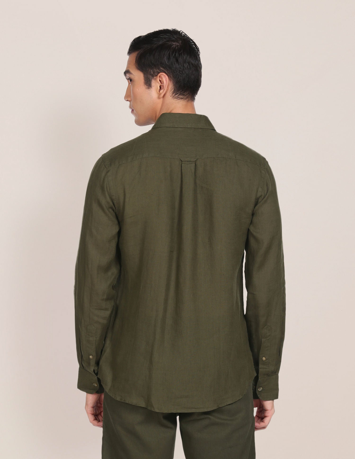 Men Olive Chest Pocket Solid Casual Shirt Olive - U.S. POLO ASSN. | Large