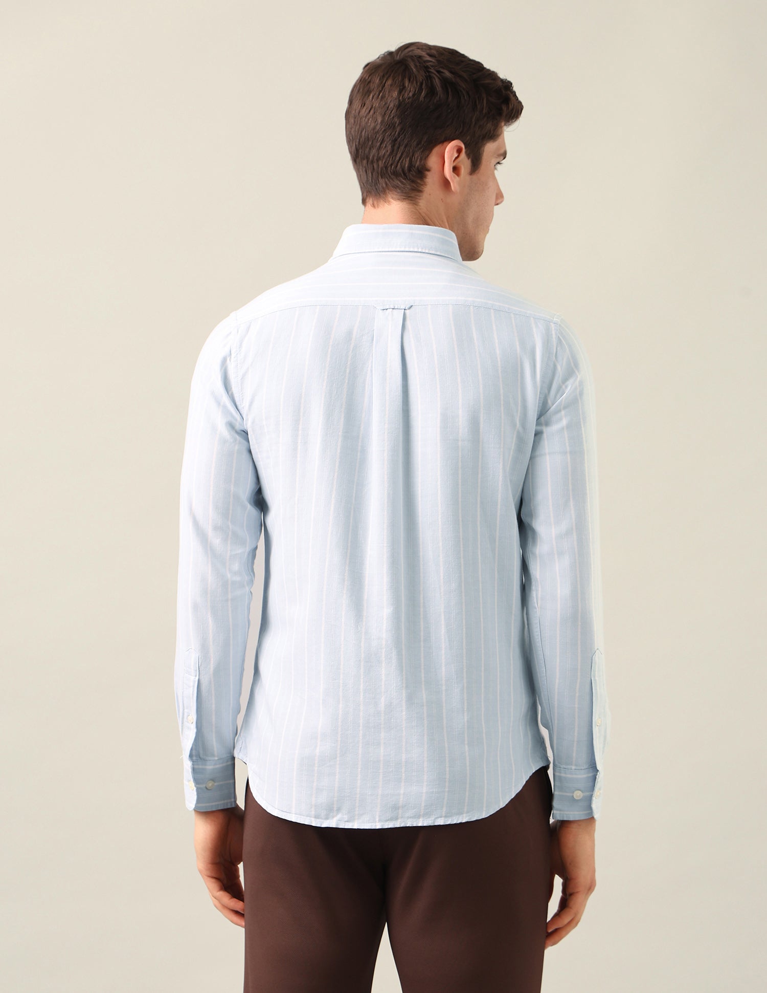 Vertical Striped Oxford Shirt Light Blue - U.S. Polo Assn. India | Large