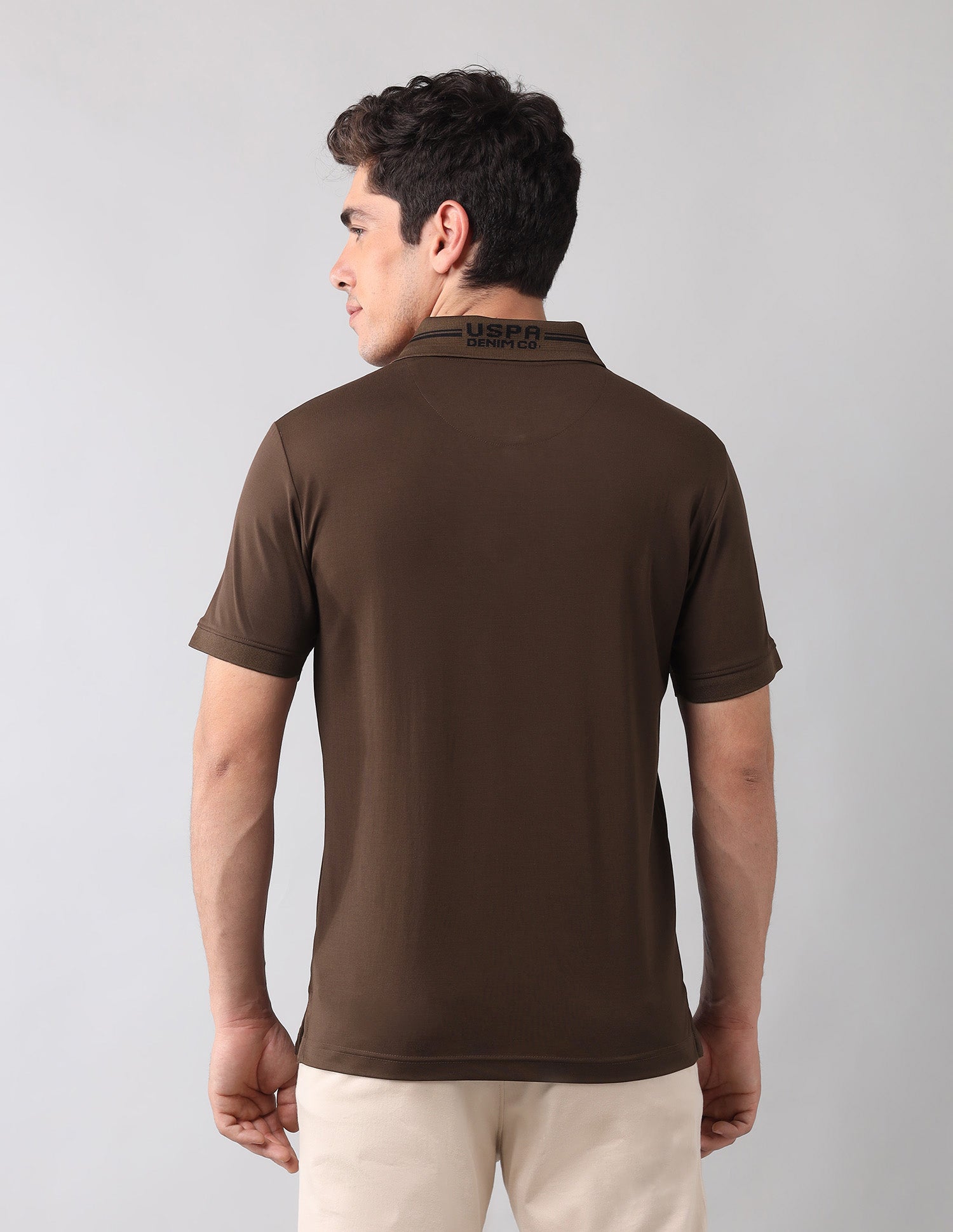 Solid Black Label Polo Shirt Dark Brown - U.S. Polo Assn. India | Large