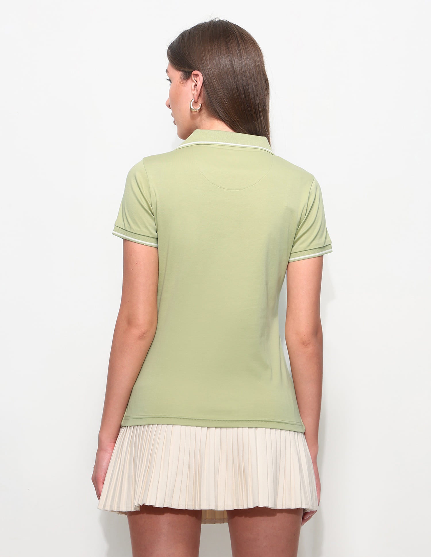 Regular Fit Solid Polo Shirt Green - U.S. Polo Assn. India | Large