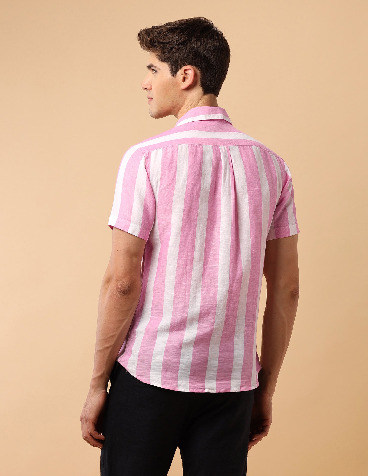 Pacho X Vertical Striped Regular Fit Shirt Pink - U.S. Polo Assn. India | Large
