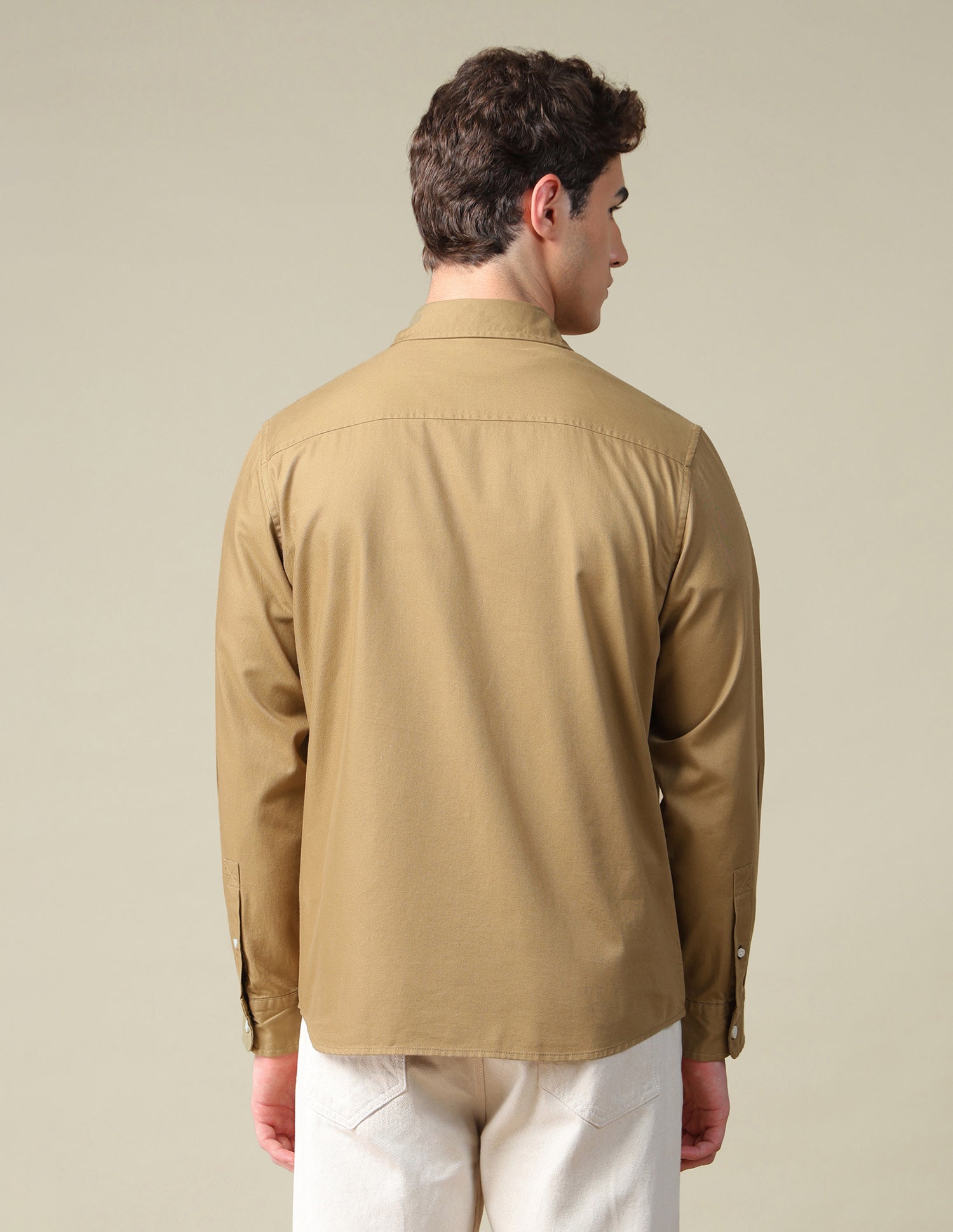 Twill Regular Fit Shirt Khaki - U.S. Polo Assn. India | Large
