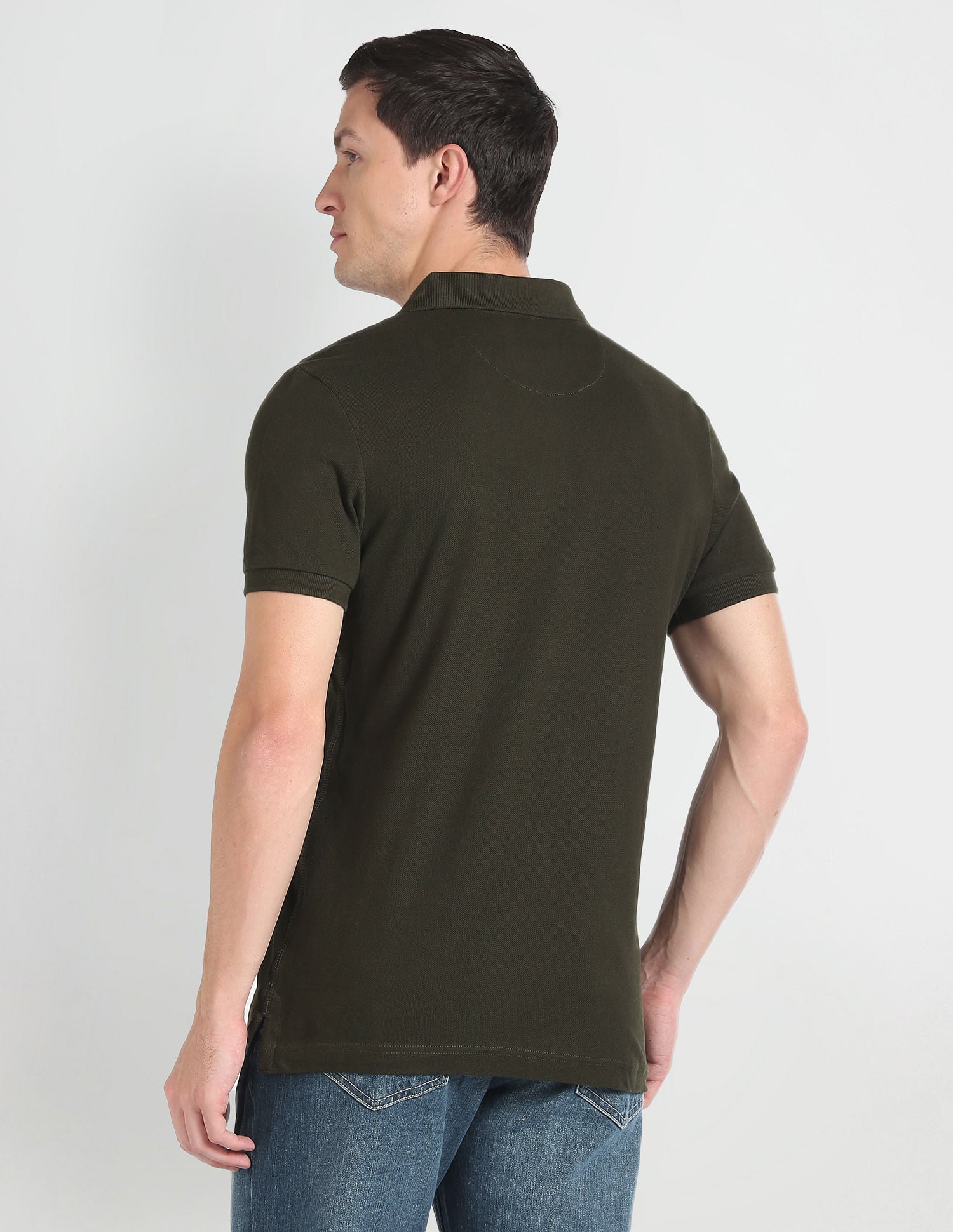 Solid Pique Polo Shirt Green - U.S. Polo Assn. India | Large