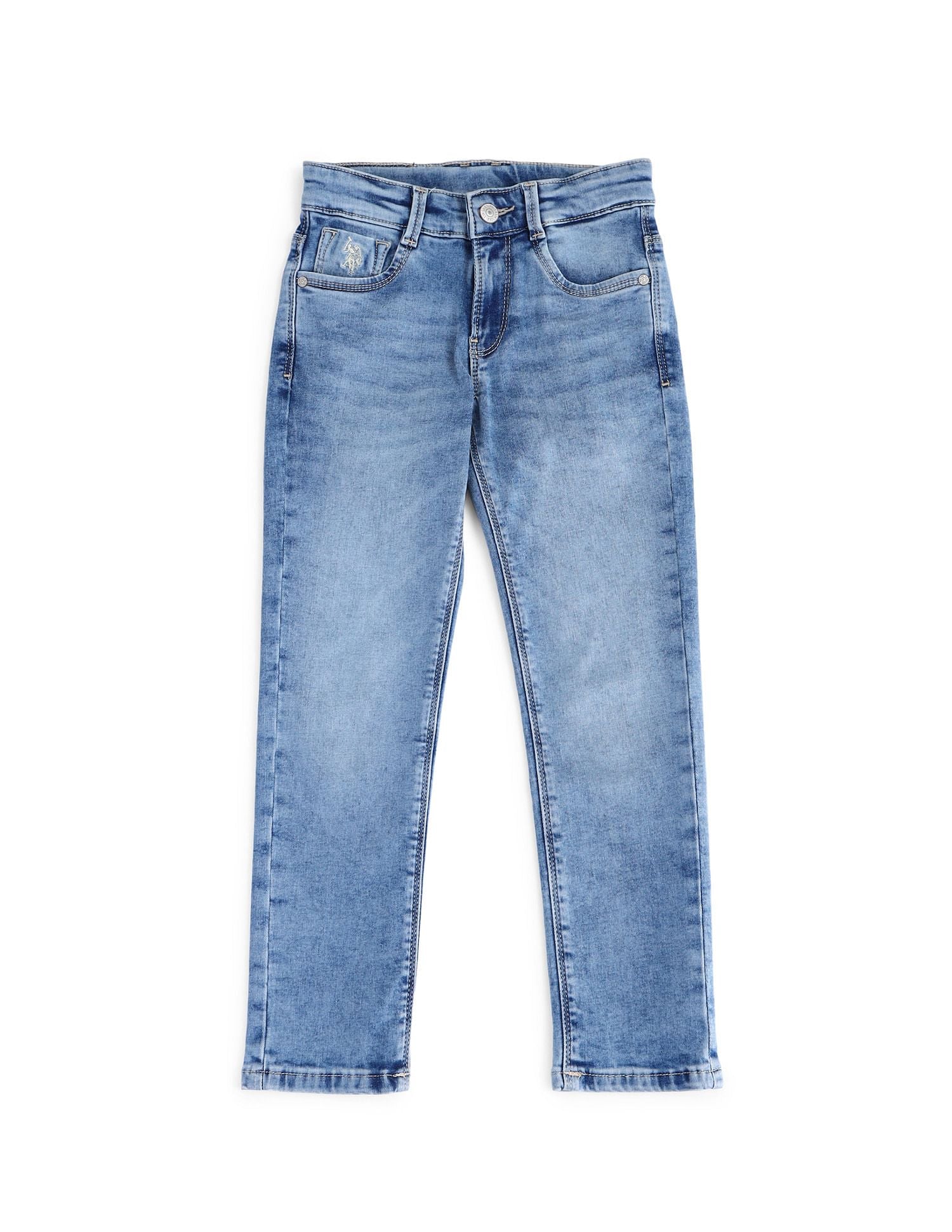 Slim Fit Stone Washed Jeans Light Blue - U.S. POLO ASSN. | Large