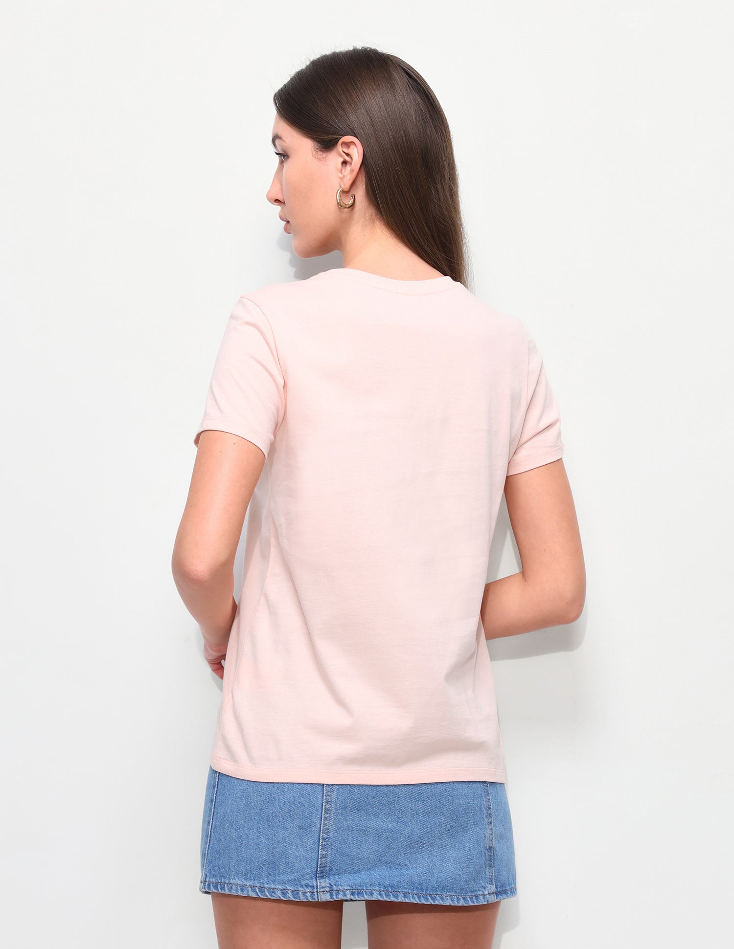 Brand Embroidered Regular Fit T-Shirt Light Pink - U.S. Polo Assn. India | Large