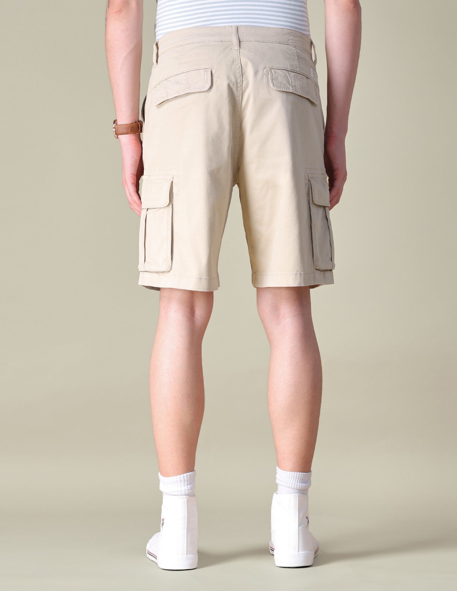 Twill Regular Fit Cargo Shorts Beige - U.S. POLO ASSN. | Large