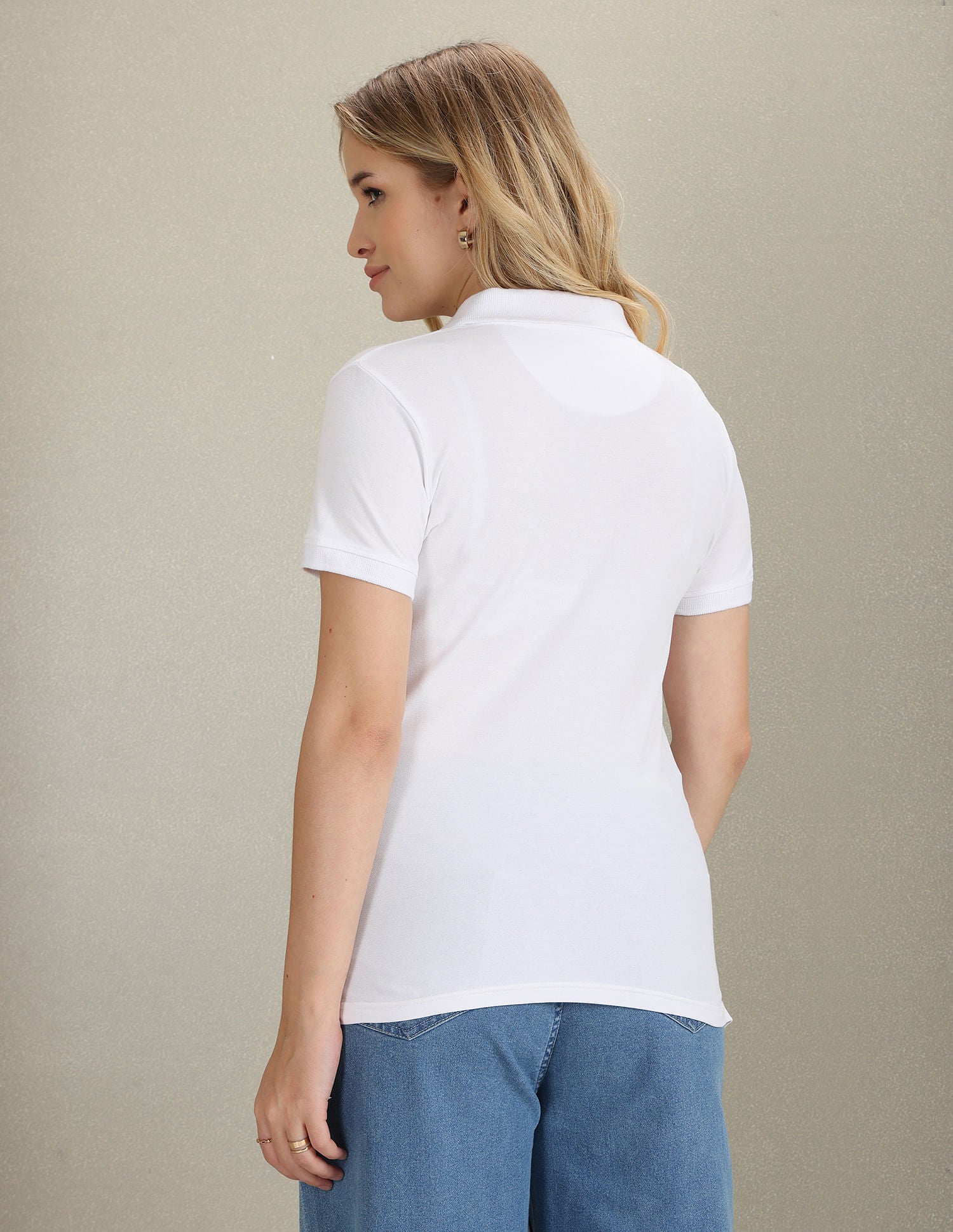 Metallic Logo Pique Polo Shirt White - U.S. POLO ASSN. | Large