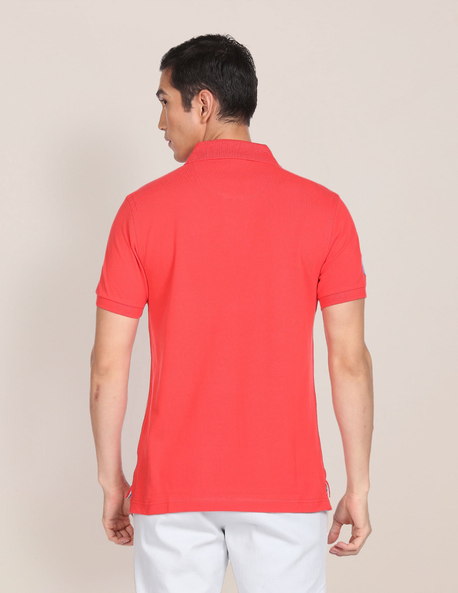 Compact Cotton Logo Polo Shirt Coral - U.S. POLO ASSN. | Large