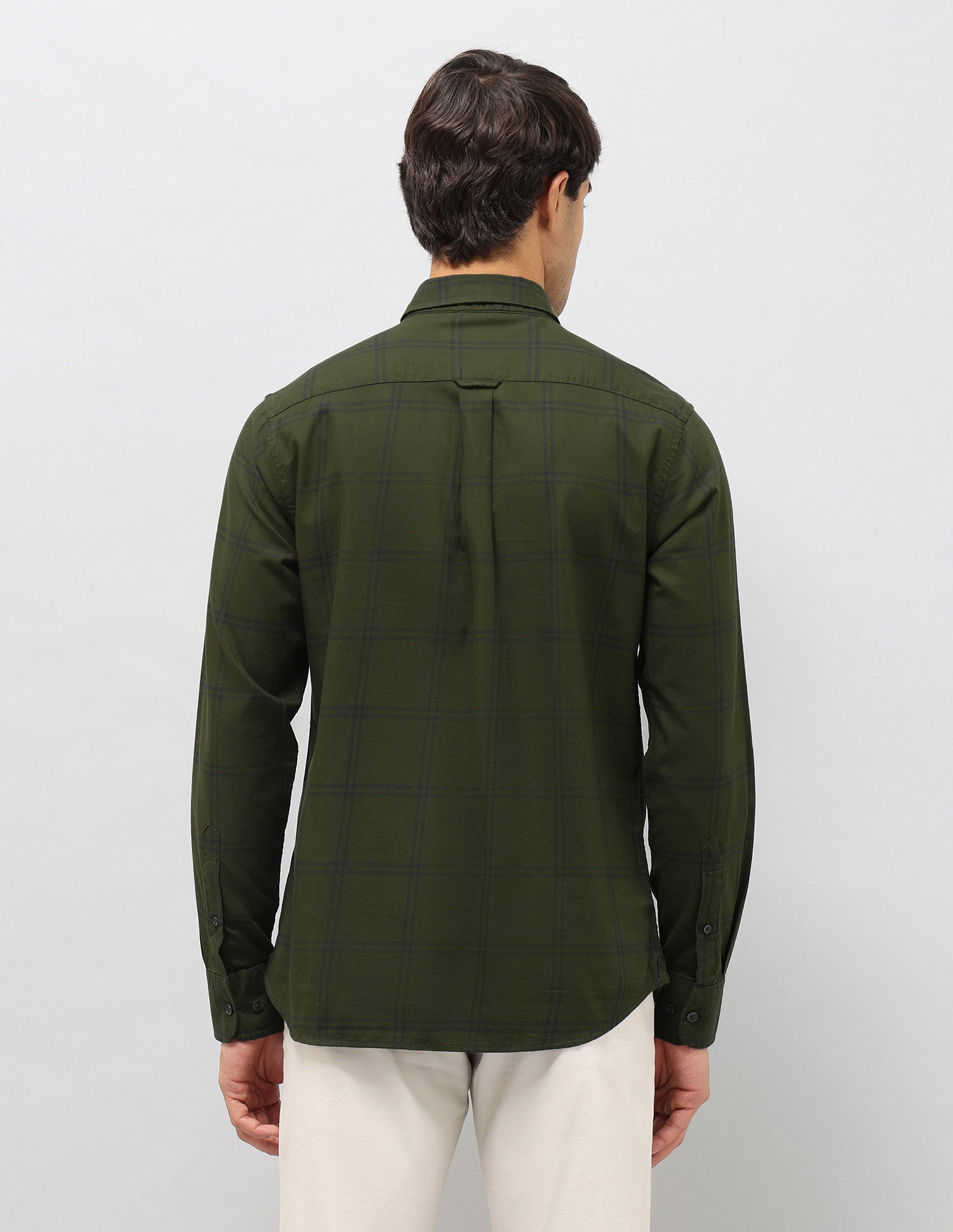 Grid Tattersall Checked Pure Cotton Shirt Dark Green - U.S. POLO ASSN. | Large