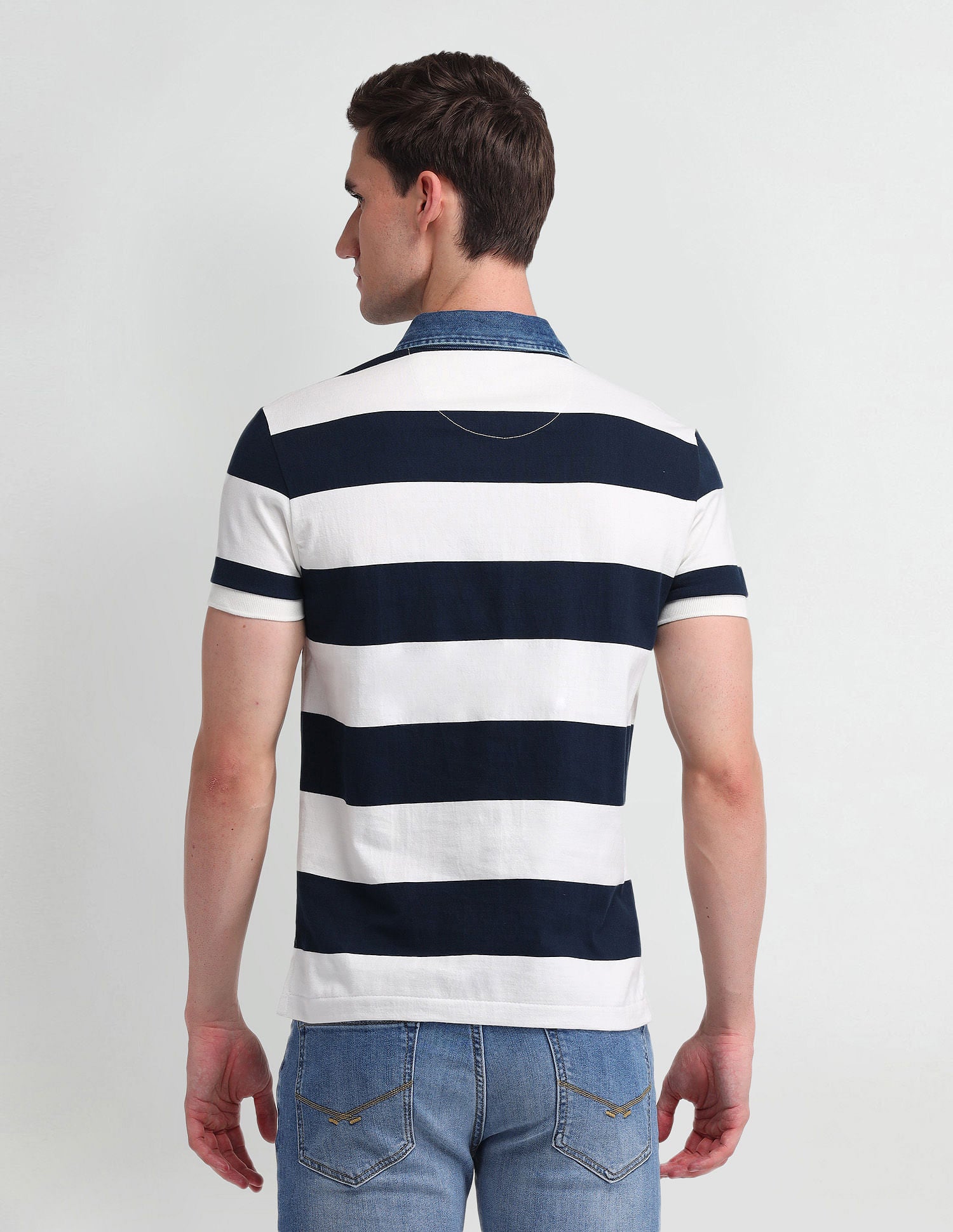 Horizontal Striped Slim Fit Polo Shirt Navy - U.S. POLO ASSN. | Large