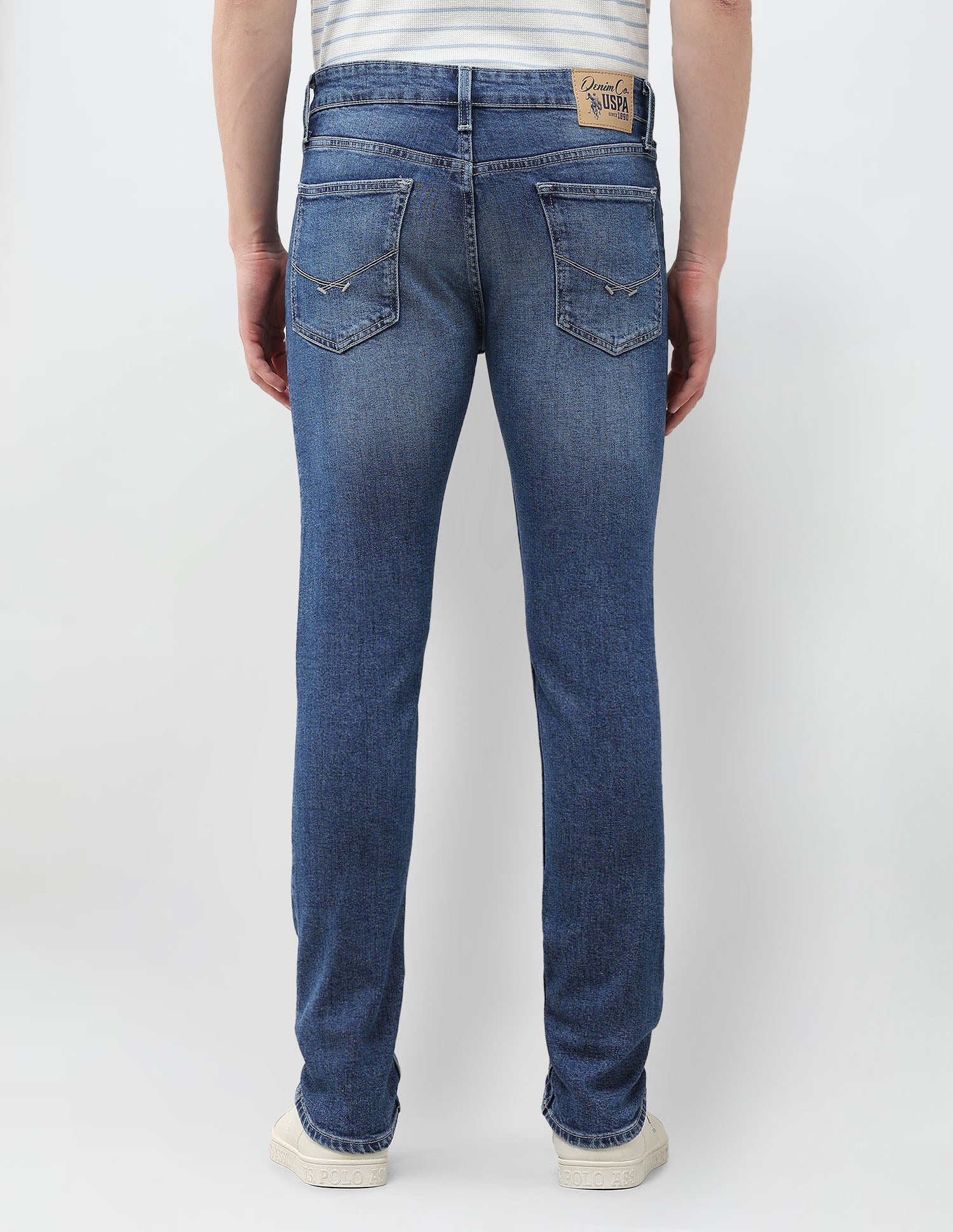 Regallo Skinny Fit Blue Jeans Mid Blue - U.S. Polo Assn. India | Large
